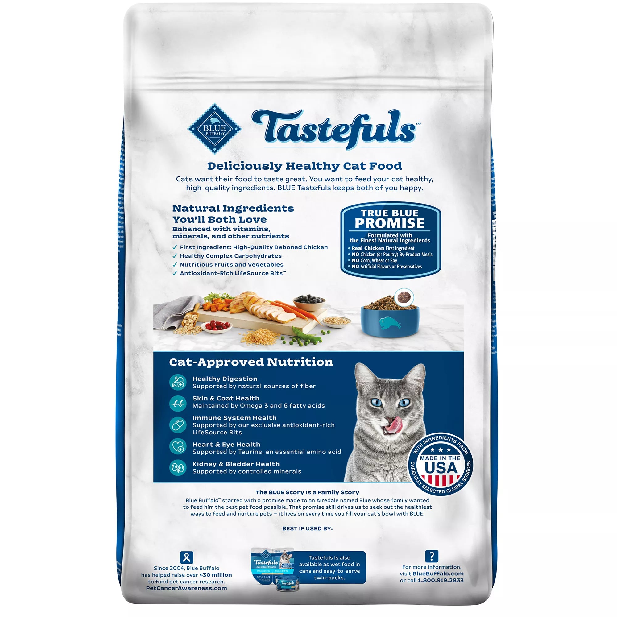 Blue Buffalo Tastefuls  Adult Dry Cat Food - Natural Pet Food, Chicken
