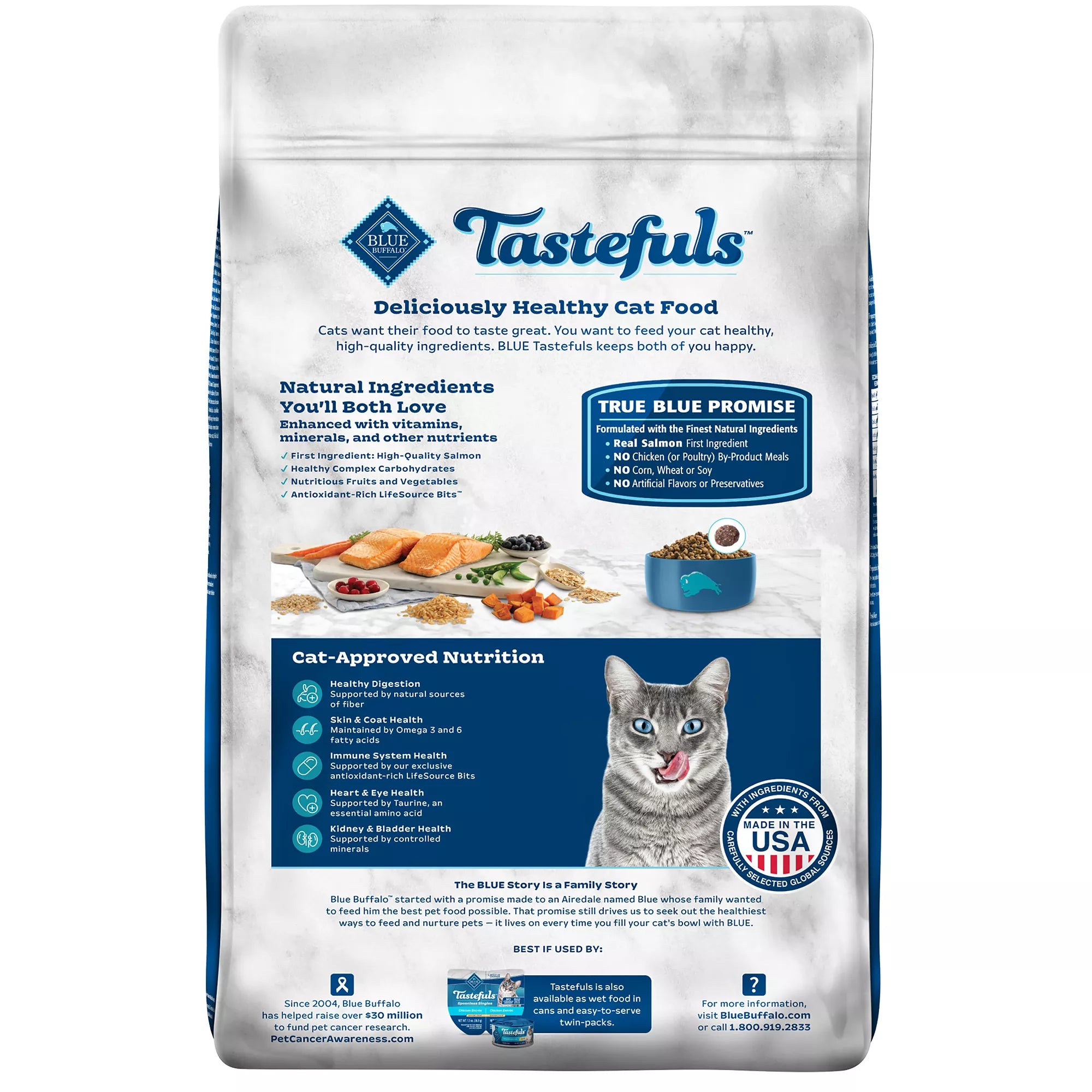 Blue Buffalo Tastefuls  Adult Dry Cat Food - Natural Pet Food, Salmon