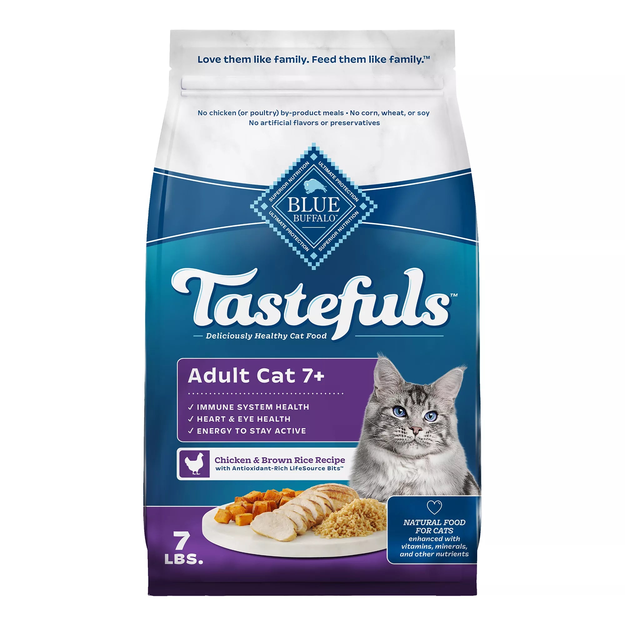 Blue Buffalo Tastefuls  Senior Dry Cat Food - Natural Pet Food, Chicken