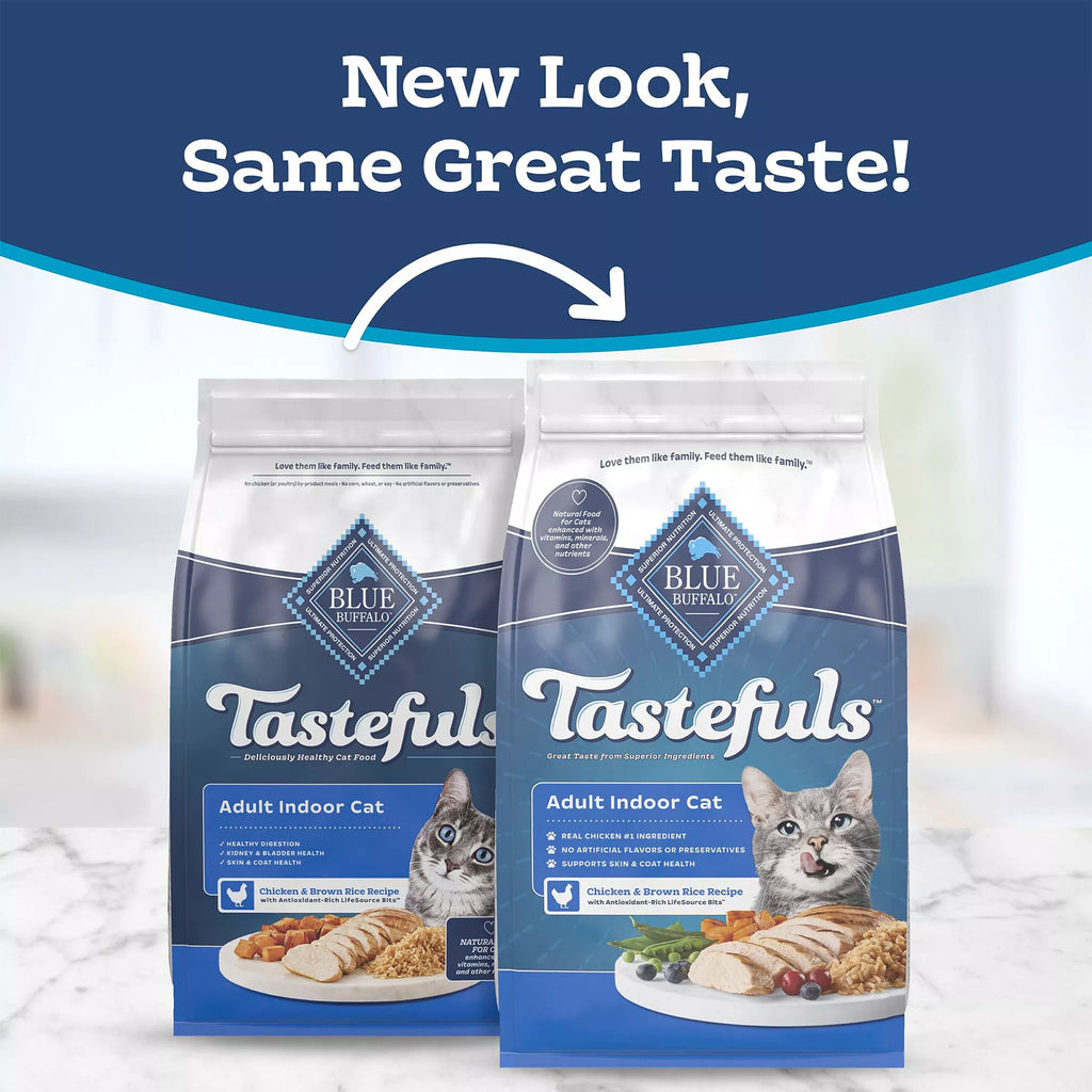 Blue Buffalo Tastefuls Indoor Health Adult Dry Cat Food - Natural Pet Food, Chicken & Brown Rice