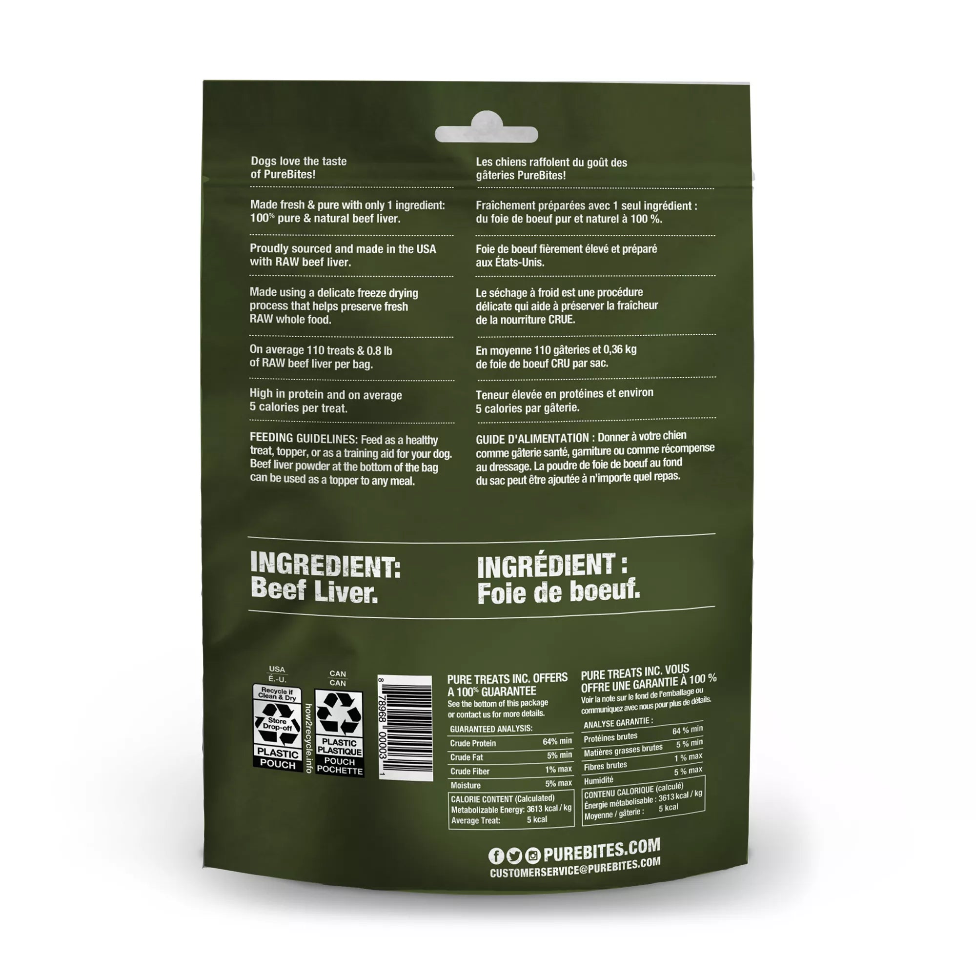 Purebites Freeze Dried Dog Treat - Beef