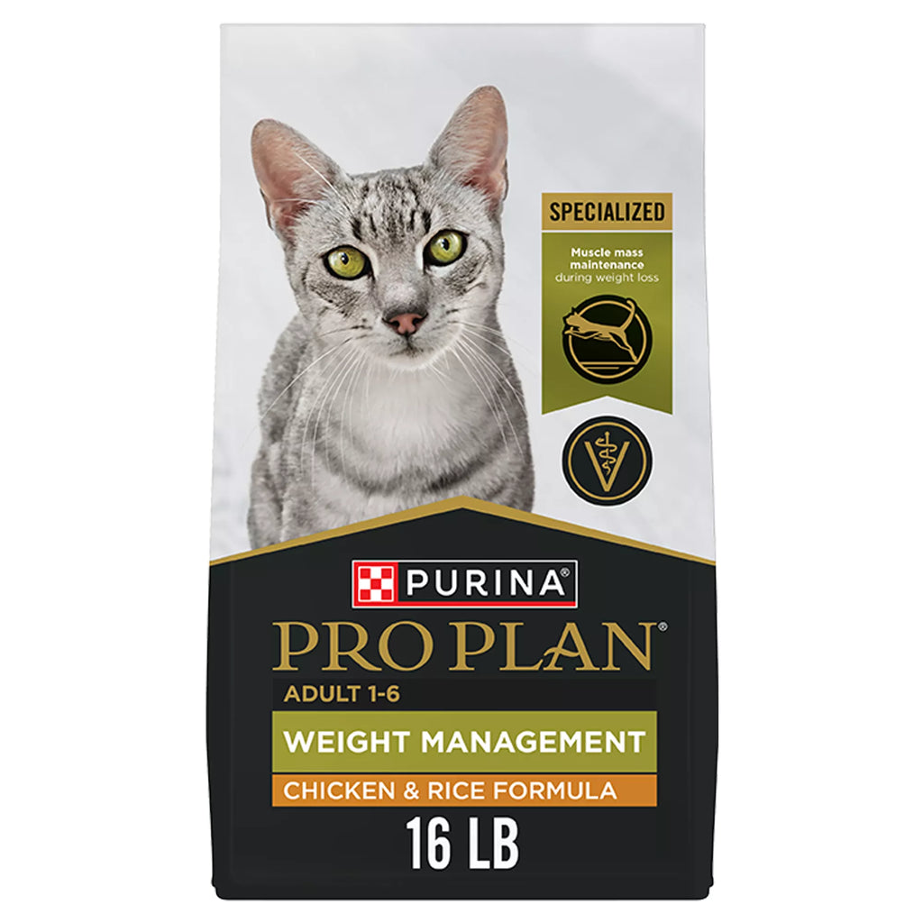 Purina Pro Plan Specialized Adult Dry Cat Food - Low Calorie, No Artificial Colors, Chicken & Rice