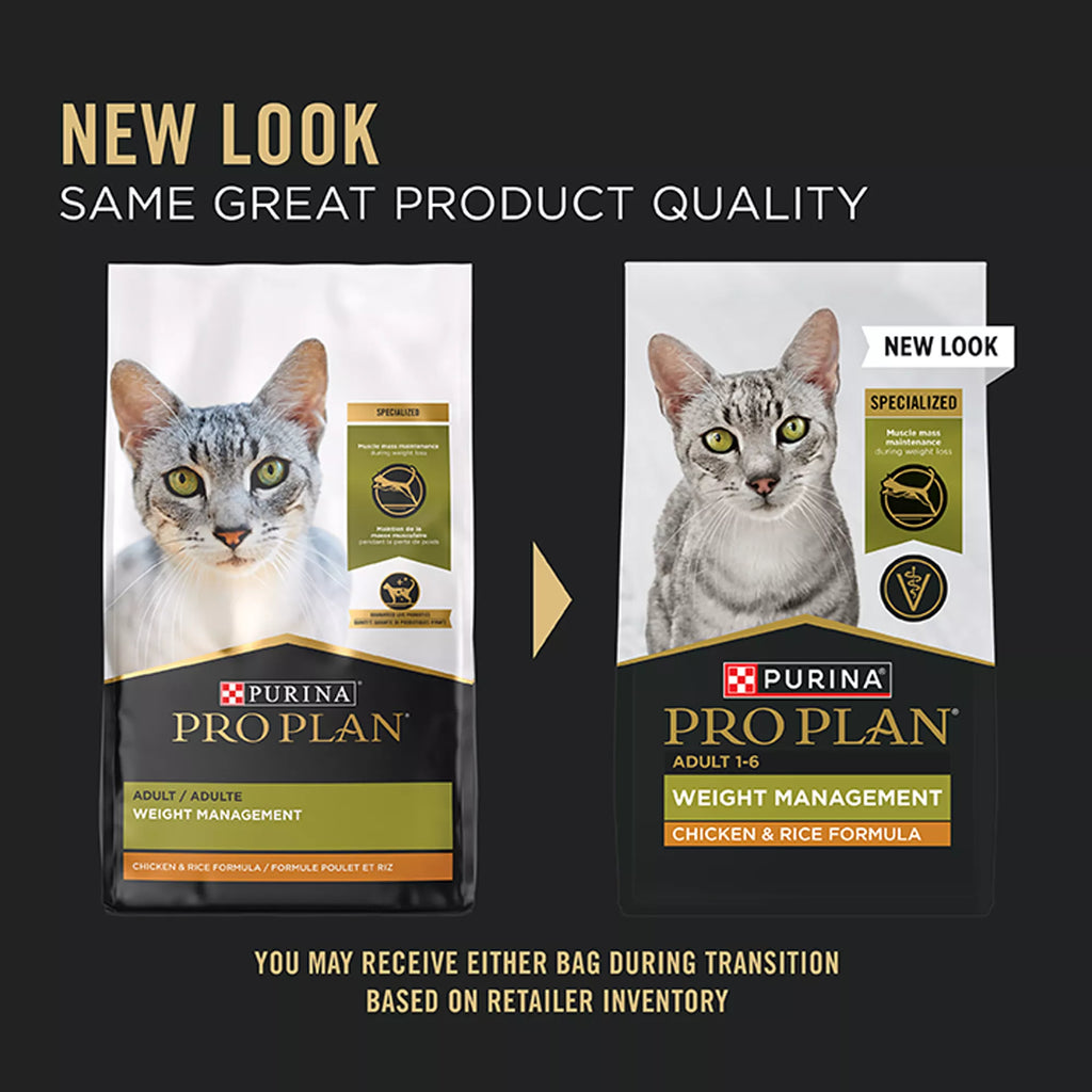 Purina Pro Plan Specialized Adult Dry Cat Food - Low Calorie, No Artificial Colors, Chicken & Rice