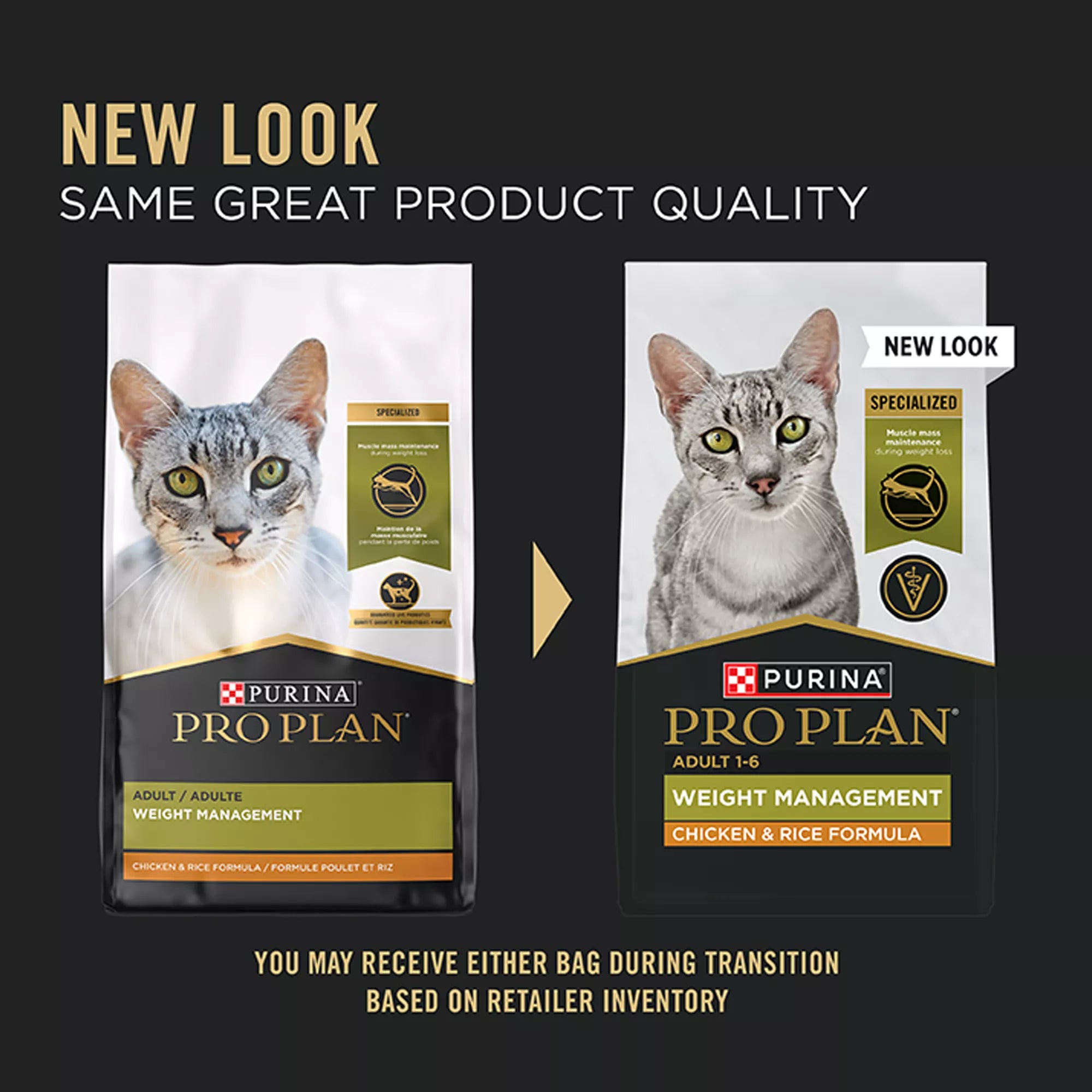 Purina Pro Plan Specialized Adult Dry Cat Food - Low Calorie, No Artificial Colors, Chicken & Rice