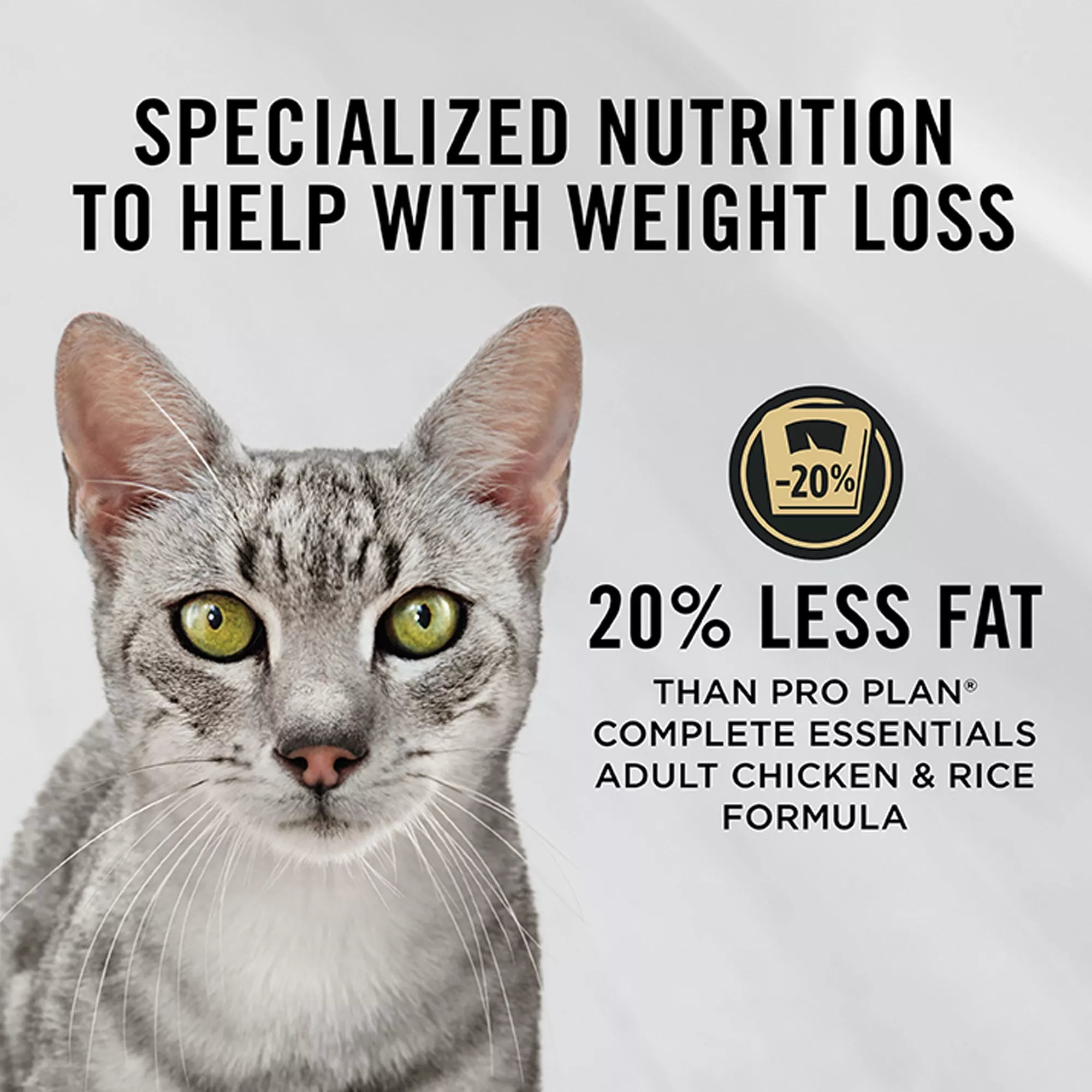 Purina Pro Plan Specialized Adult Dry Cat Food - Low Calorie, No Artificial Colors, Chicken & Rice