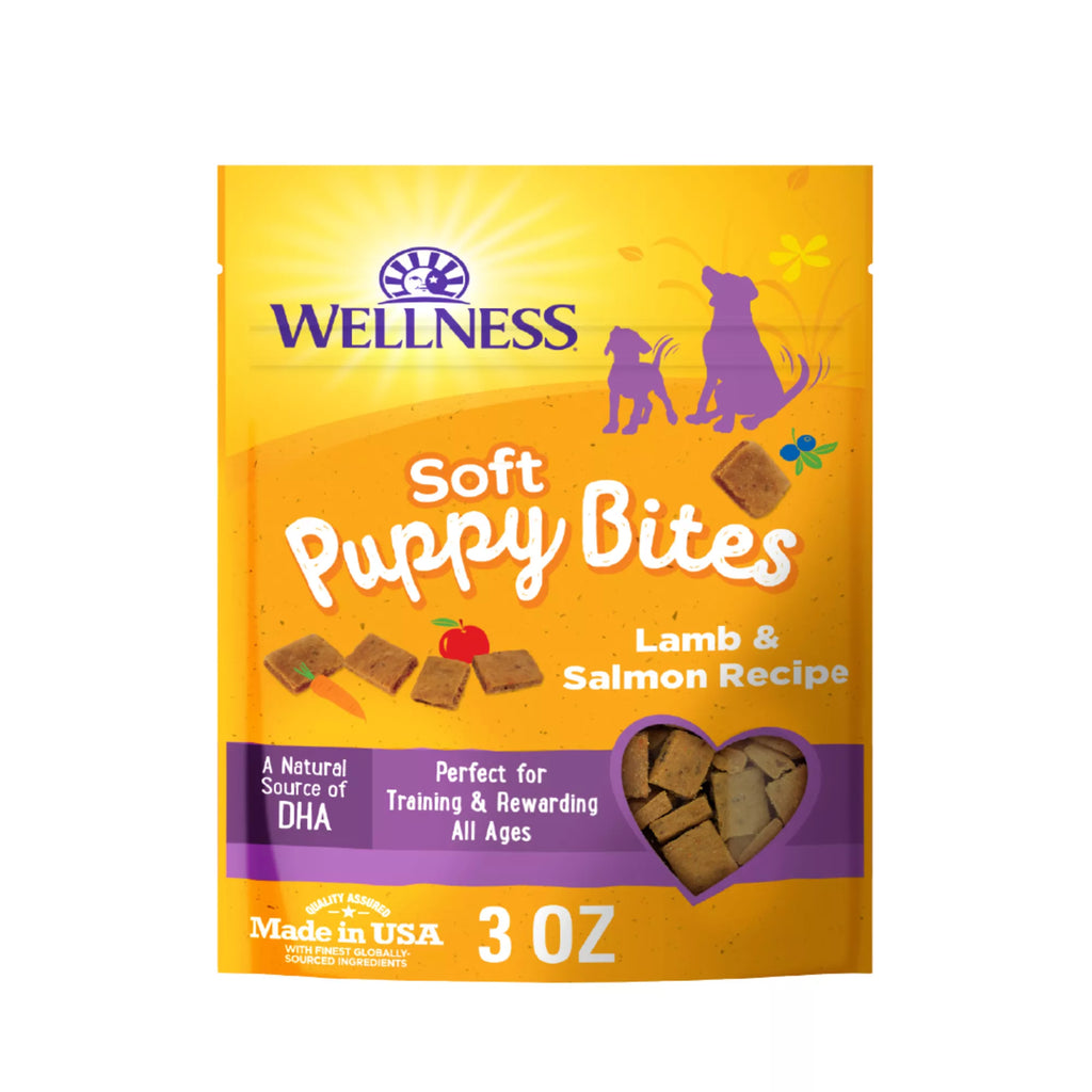 Wellness Soft Puppy Bites Puppy Treats - Natural Pet Food, Grain-Free Pet Food, Lamb & Salmon
