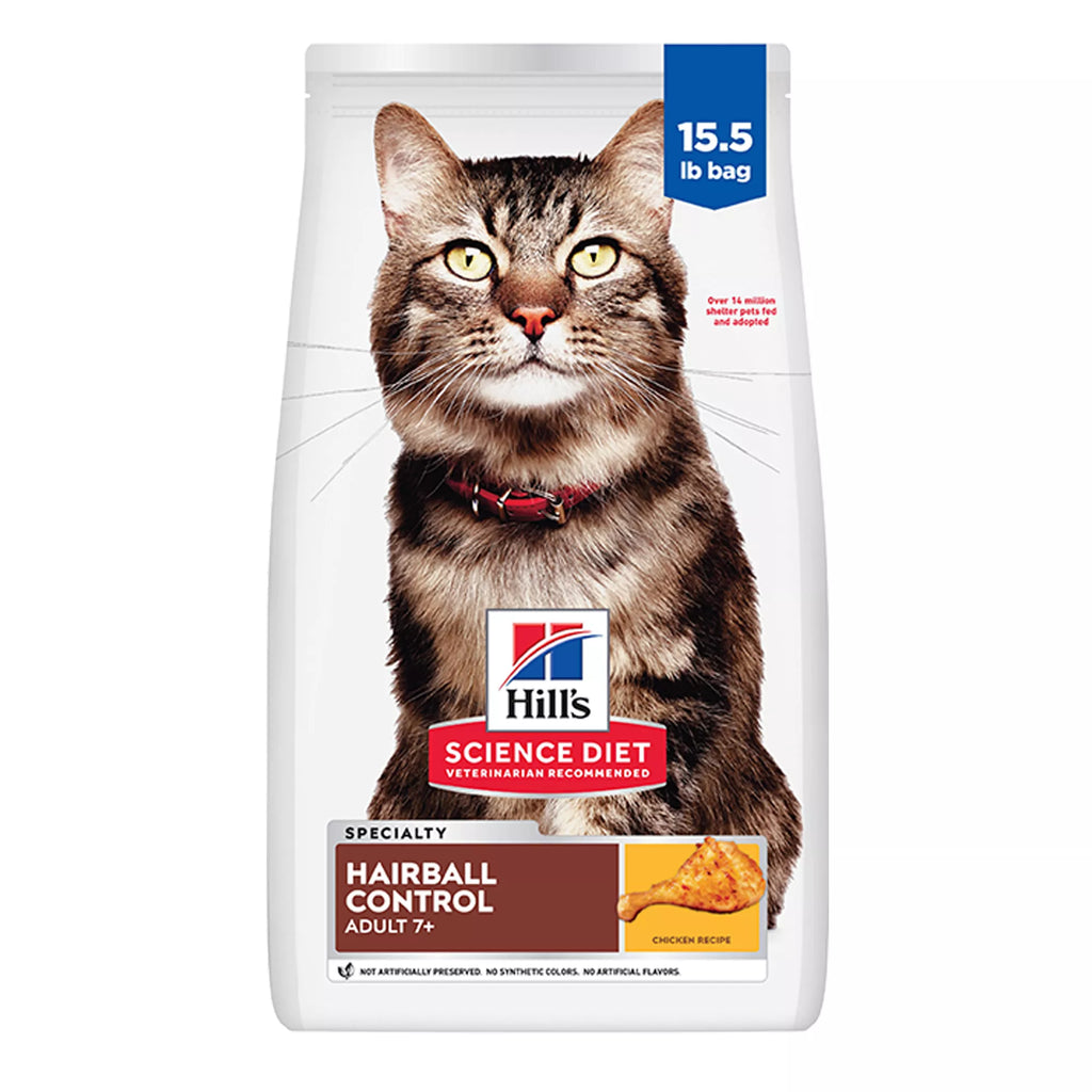 Hill's Science Diet Hairball Control Adult Senior 7+ Dry Cat Food - Chicken