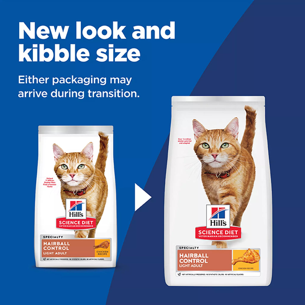 Hill's Science Diet Hairball Control Light Adult Dry Cat Food - Chicken