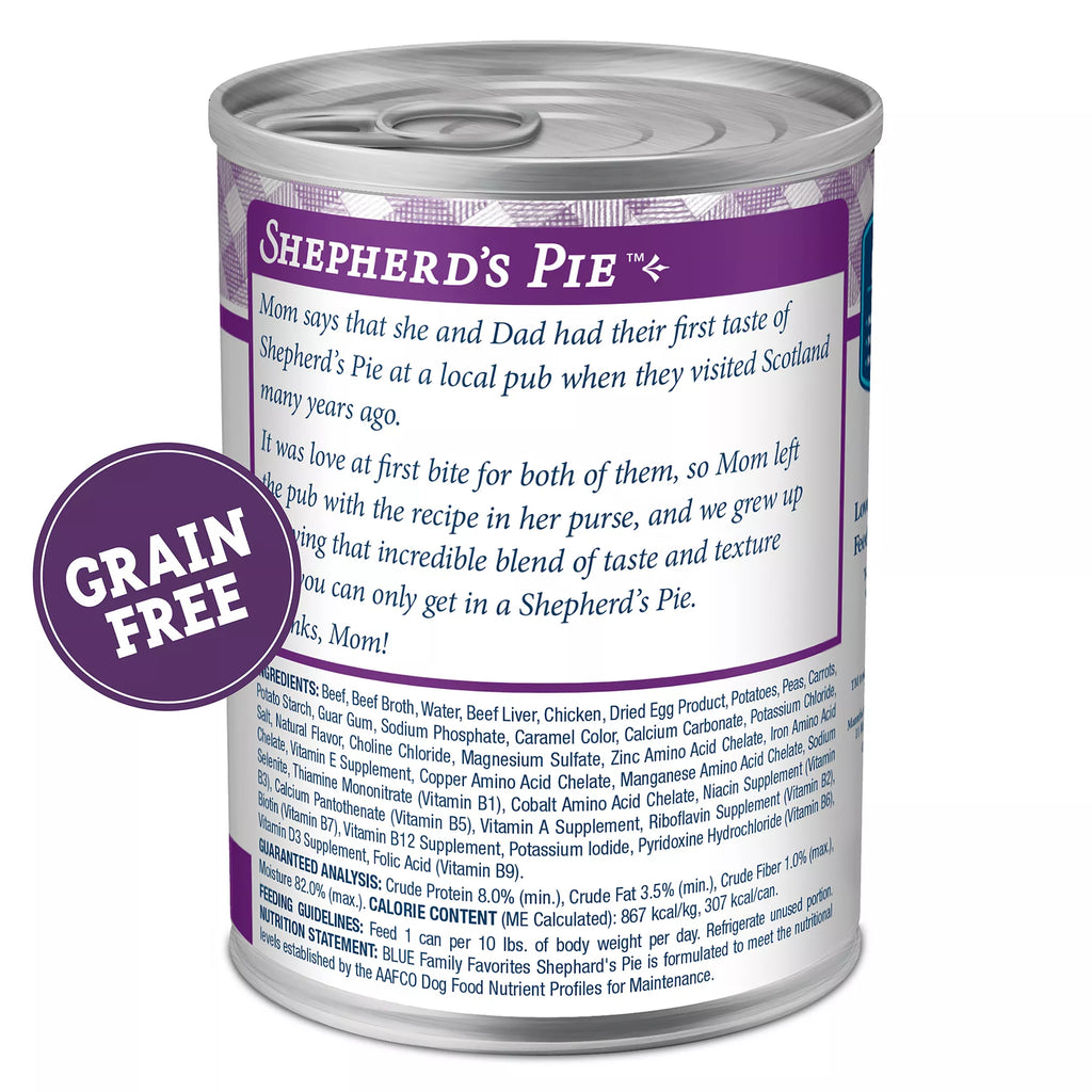 Blue Buffalo Family Favorites Adult Wet Dog Food - Shepherd's Pie, 12.5 oz