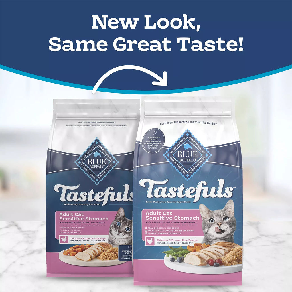 Blue Buffalo Tastefuls Sensitive Stomach Adult Dry Cat Food - Natural Pet Food, Chicken