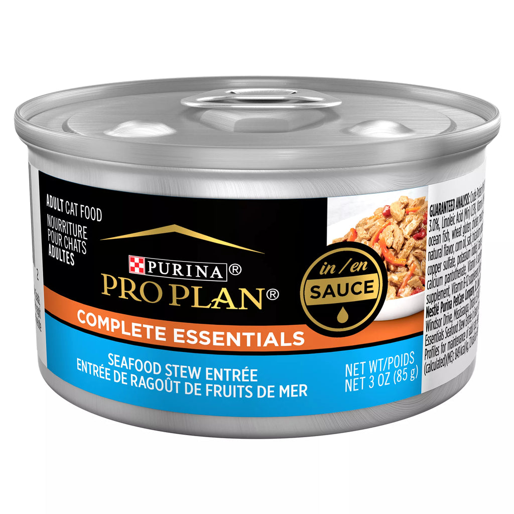 Purina Pro Plan Complete Essentials Wet Cat Food - Adult - Antioxidants, High-Protein Pet Food, Loaf, 3 Oz