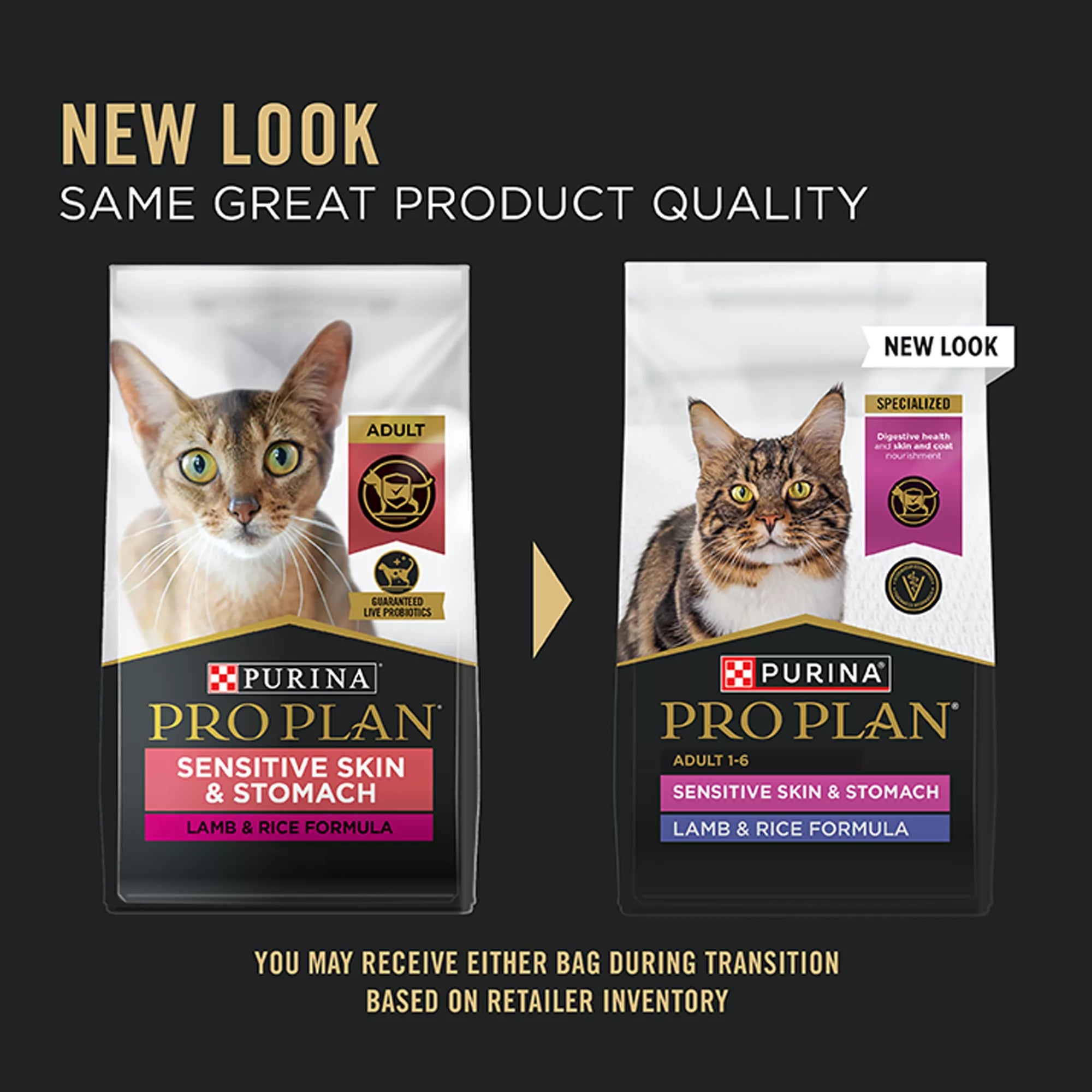 Purina Pro Plan Specialized  Adult Dry Cat Food - No Artificial Colors or Flavors, Lamb & Rice