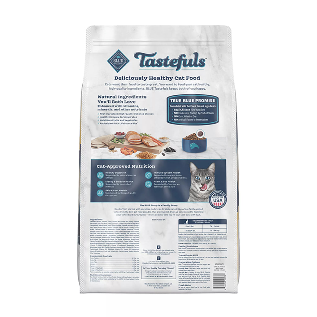 Blue Buffalo Tastefuls  Adult Dry Cat Food - Natural Pet Food, Chicken & Turkey