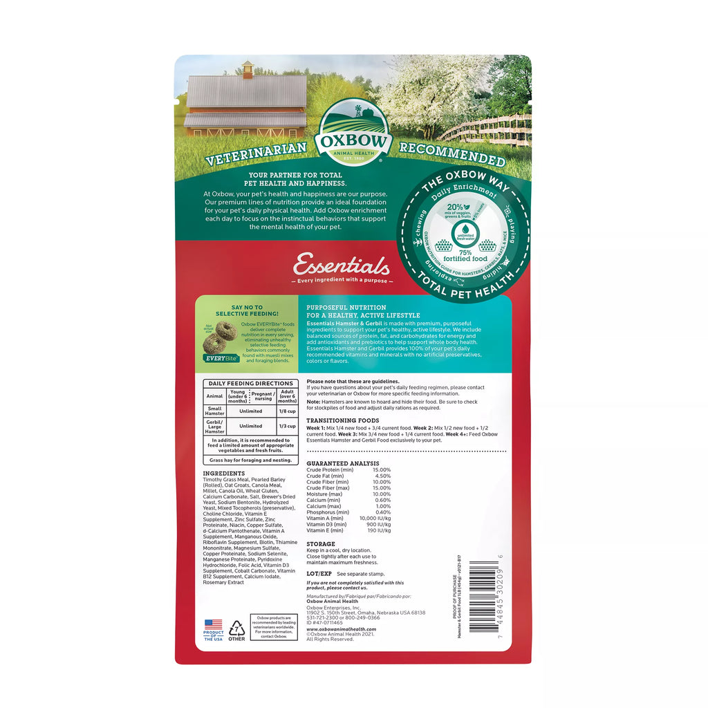 Oxbow Essentials Hamster & Gerbil Food