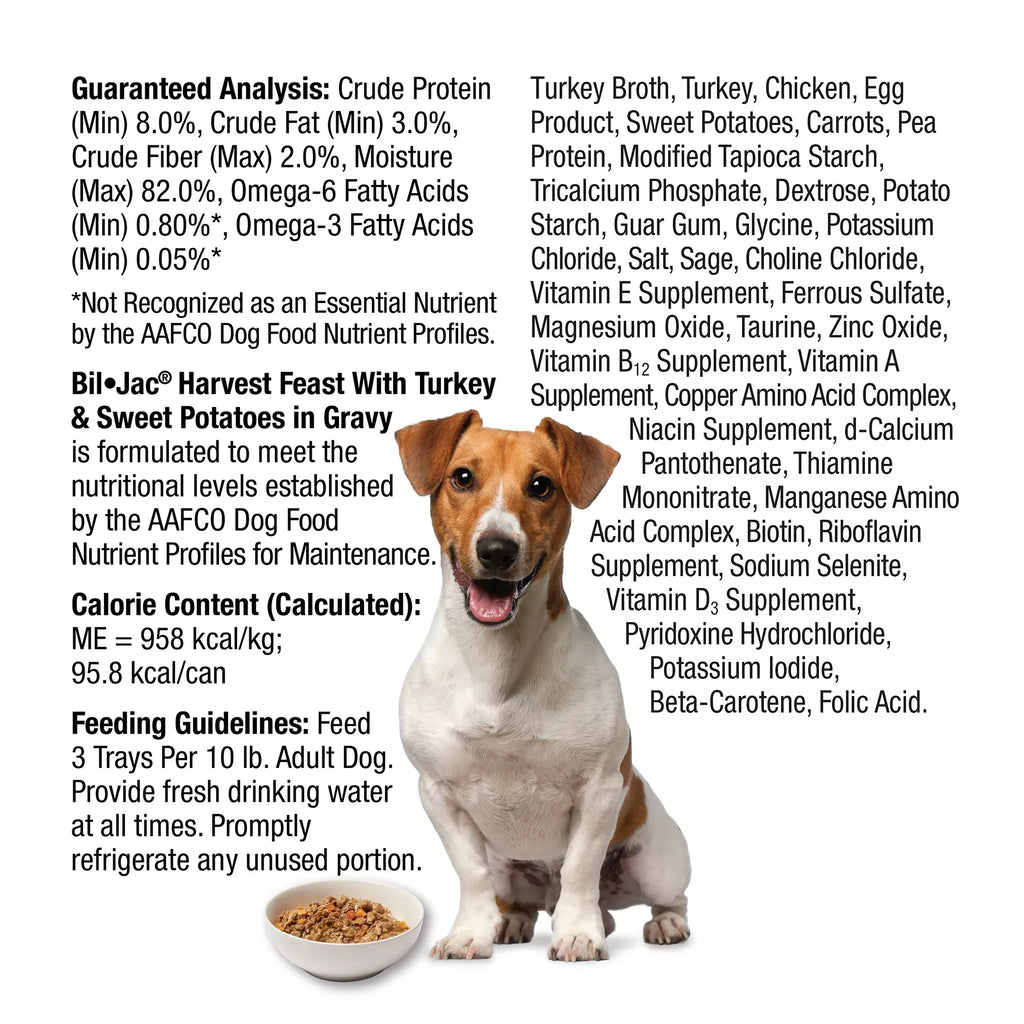 Bil-Jac Adult Wet Dog Food - Grain-Free Pet Food, Gluten Free, Harvest Feast