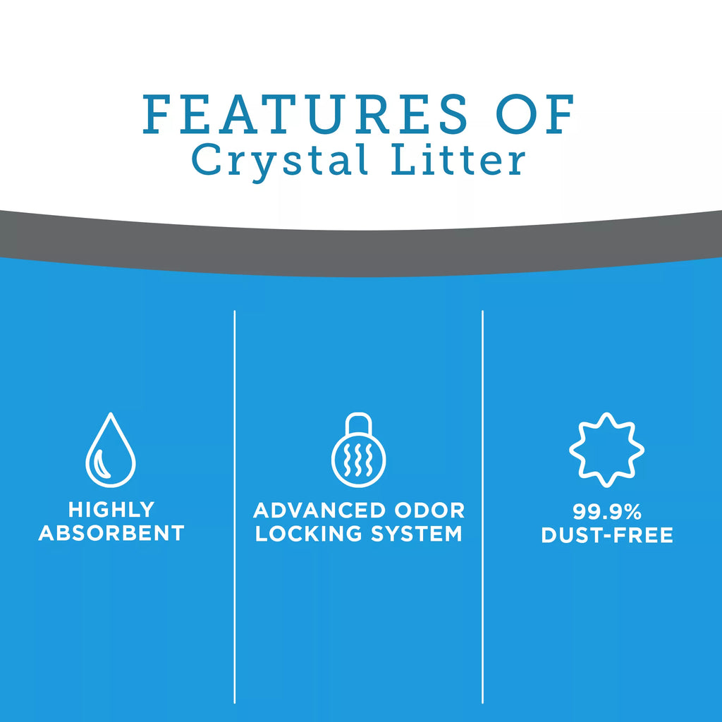 ExquisiCat Crystals Multi-Cat Silica Cat Litter - Unscented Pet Litter, Low Dust Litter
