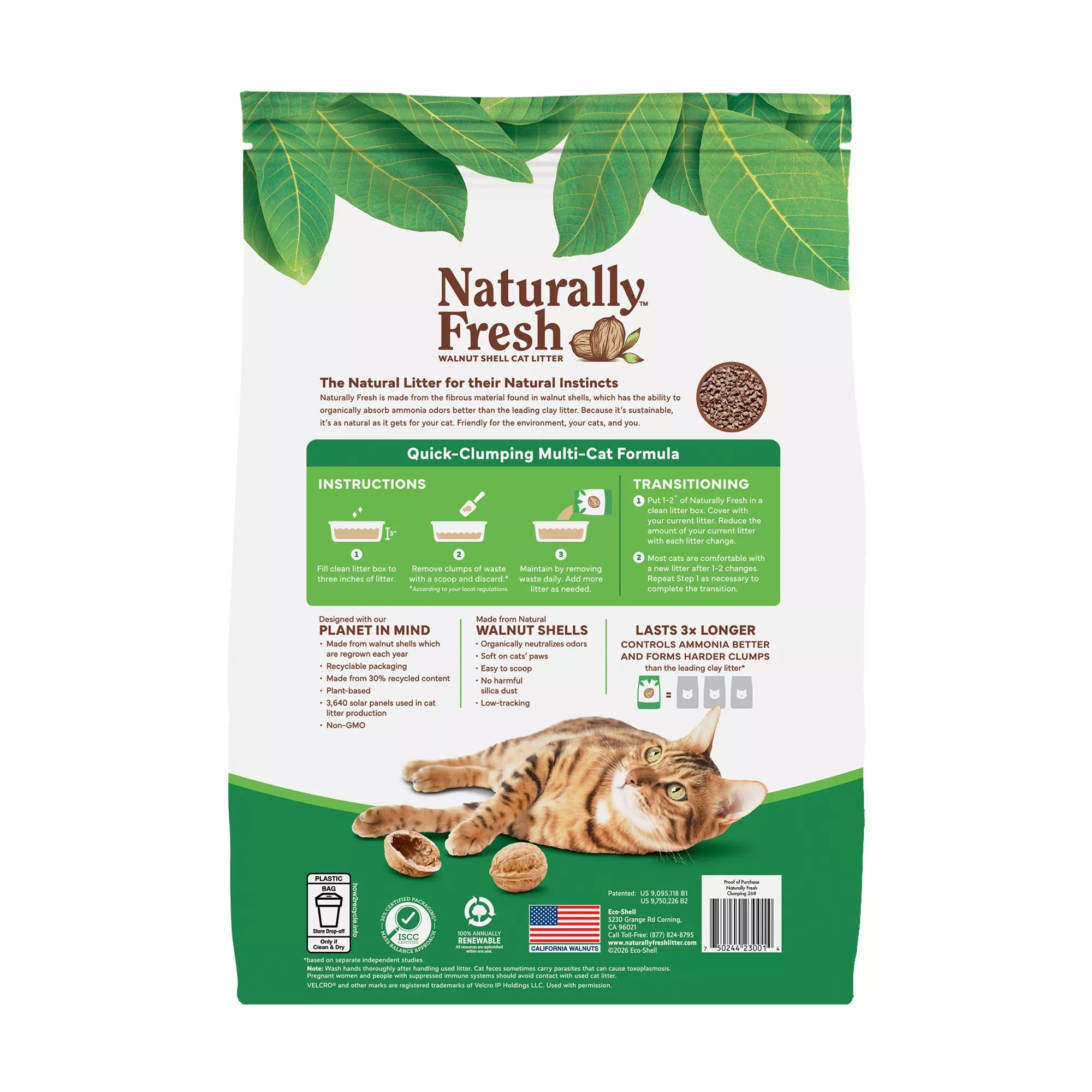 Natural Pet Foodly Fresh Clumping Walnut Cat Litter - Low Tracking, Natural Pet Food