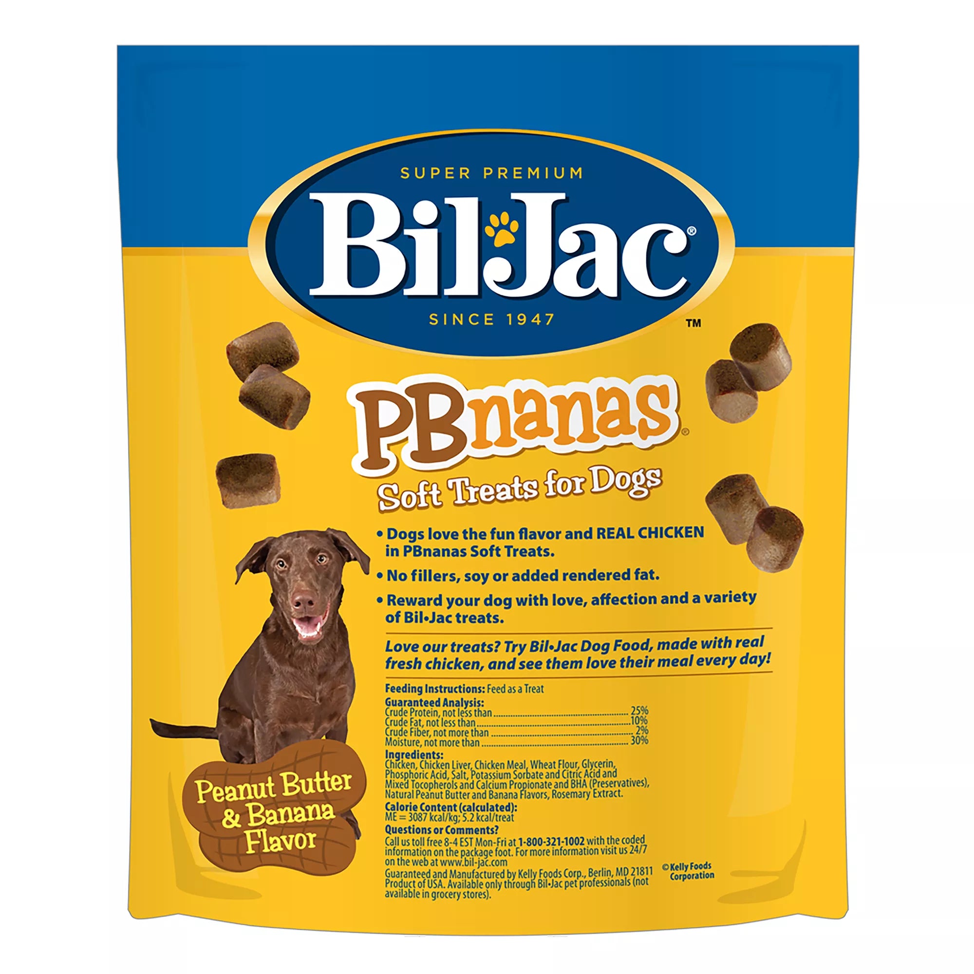 Bil-Jac PBnanas Peanut Butter & Banana Soft Dog Treat