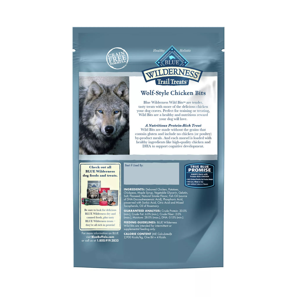 Blue Buffalo Wilderness Wild Bits Adult Dog Treats - Grain-Free Pet Food, Chicken