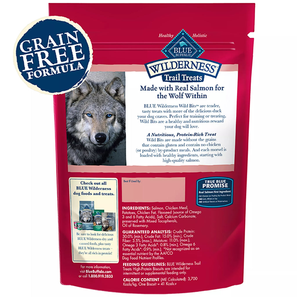 Blue Buffalo Wilderness Wild Bits Adult Dog Treats - Grain-Free Pet Food, Salmon