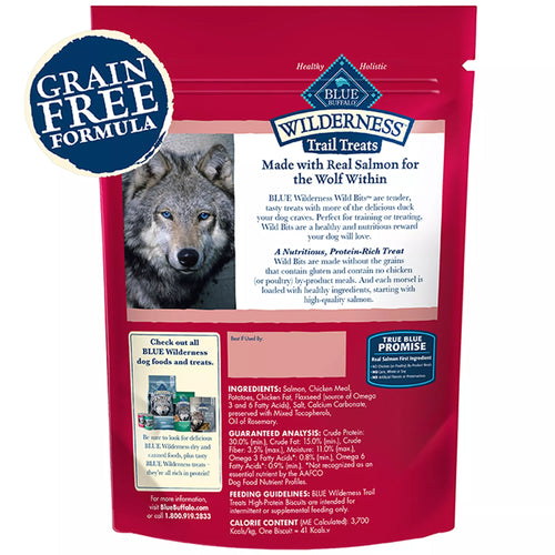 Blue Buffalo Wilderness Wild Bits Adult Dog Treats - Grain-Free Pet Food, Salmon