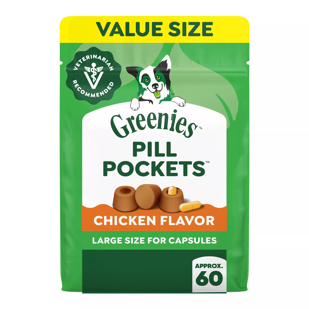 Greenies Pill Pockets Capsule Sized Chicken Flavored Dog Treats - Pill Administration Assistant