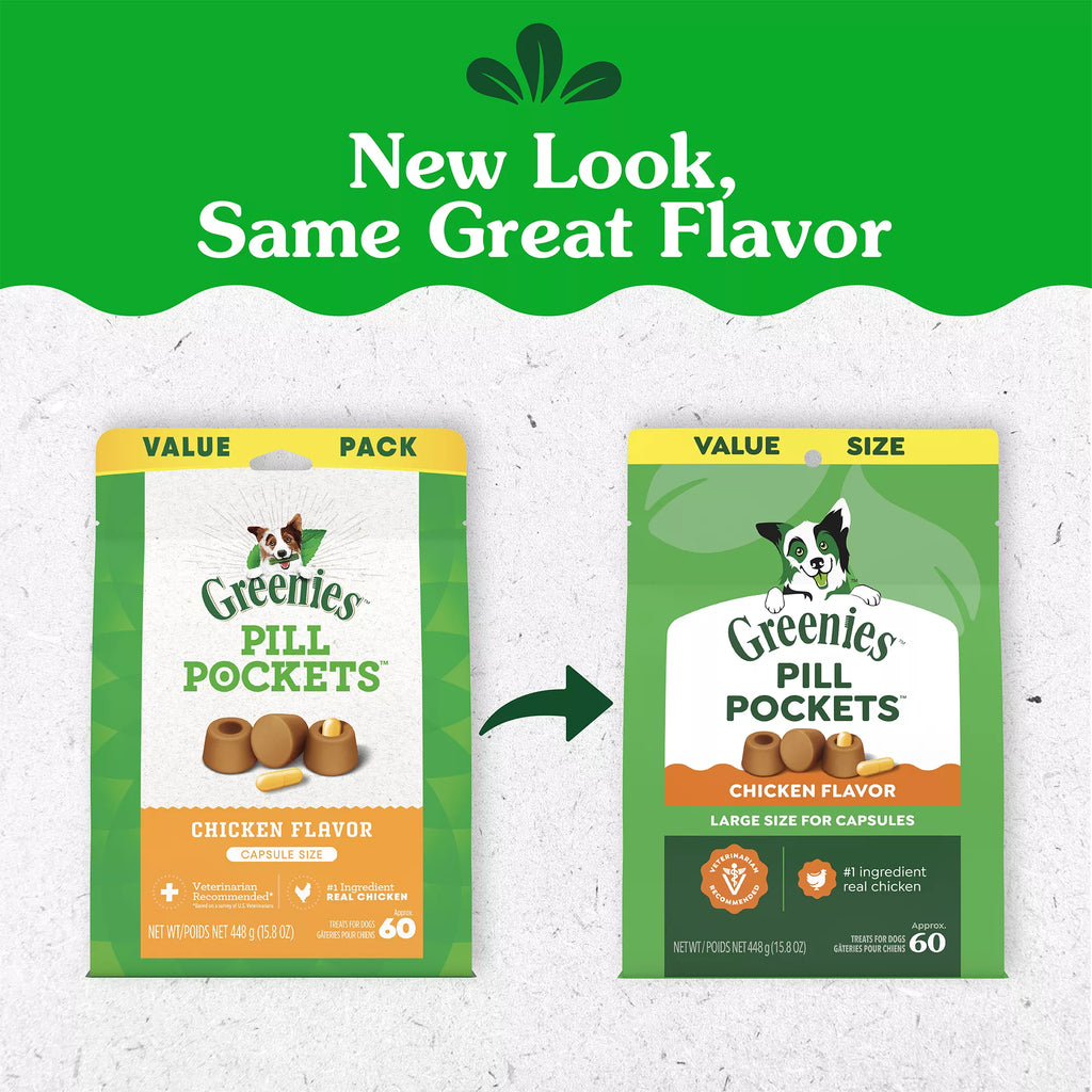 Greenies Pill Pockets Capsule Sized Chicken Flavored Dog Treats - Pill Administration Assistant
