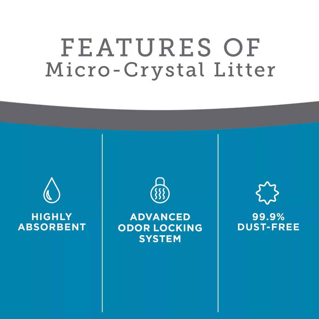 ExquisiCat Micro Crystals Multi-Cat Silica Cat Litter - Unscented Pet Litter, Low Dust Litter