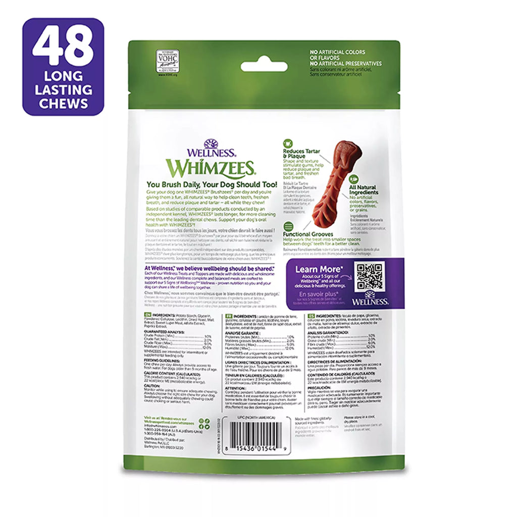 WHIMZEES Brushzees Extra Small Dental Dog Treat - Natural Pet Food, Grain-Free Pet Food
