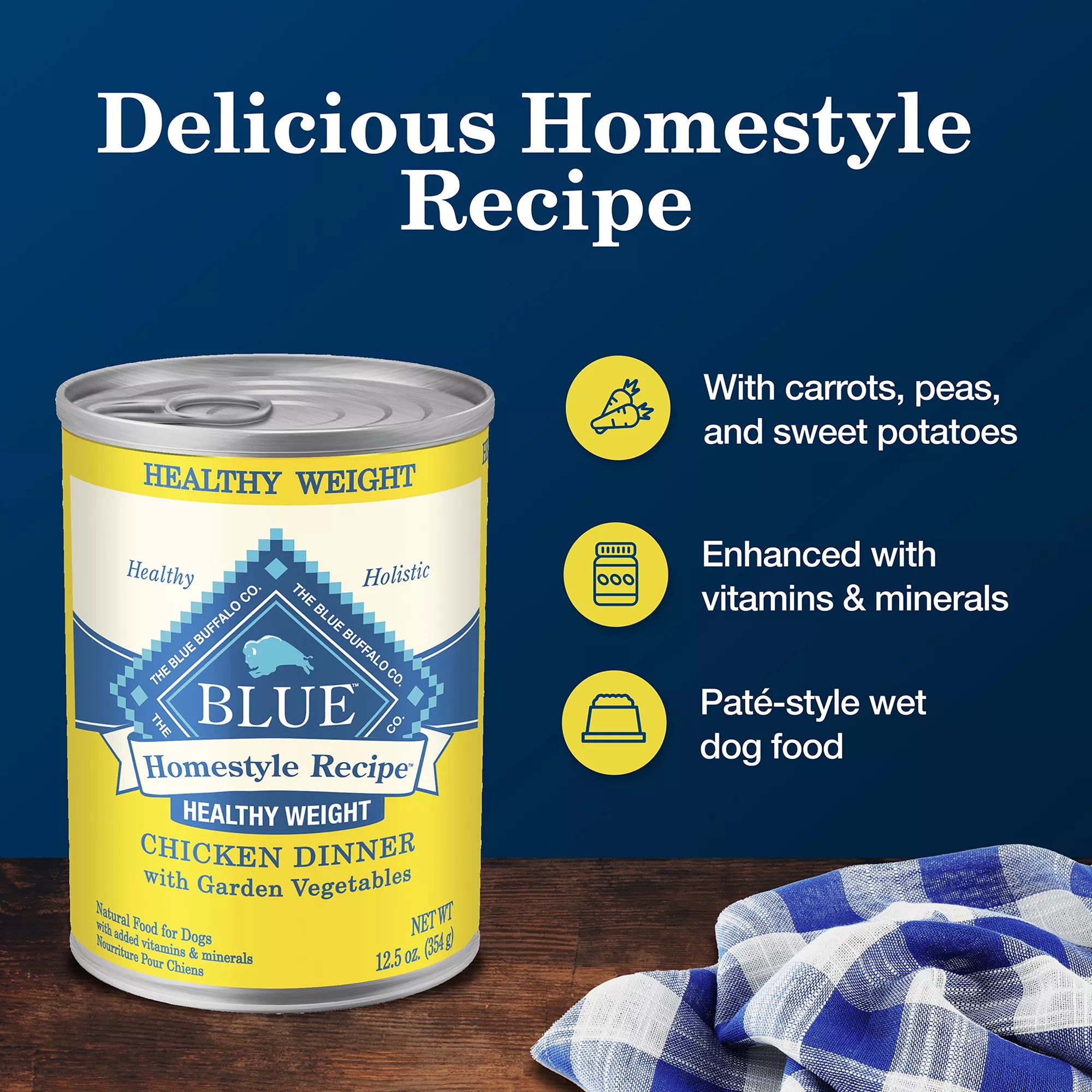 Blue Buffalo Homestyle Recipe Healthy Weight Adult Wet Dog Food - Chicken Dinner, 12.5 oz