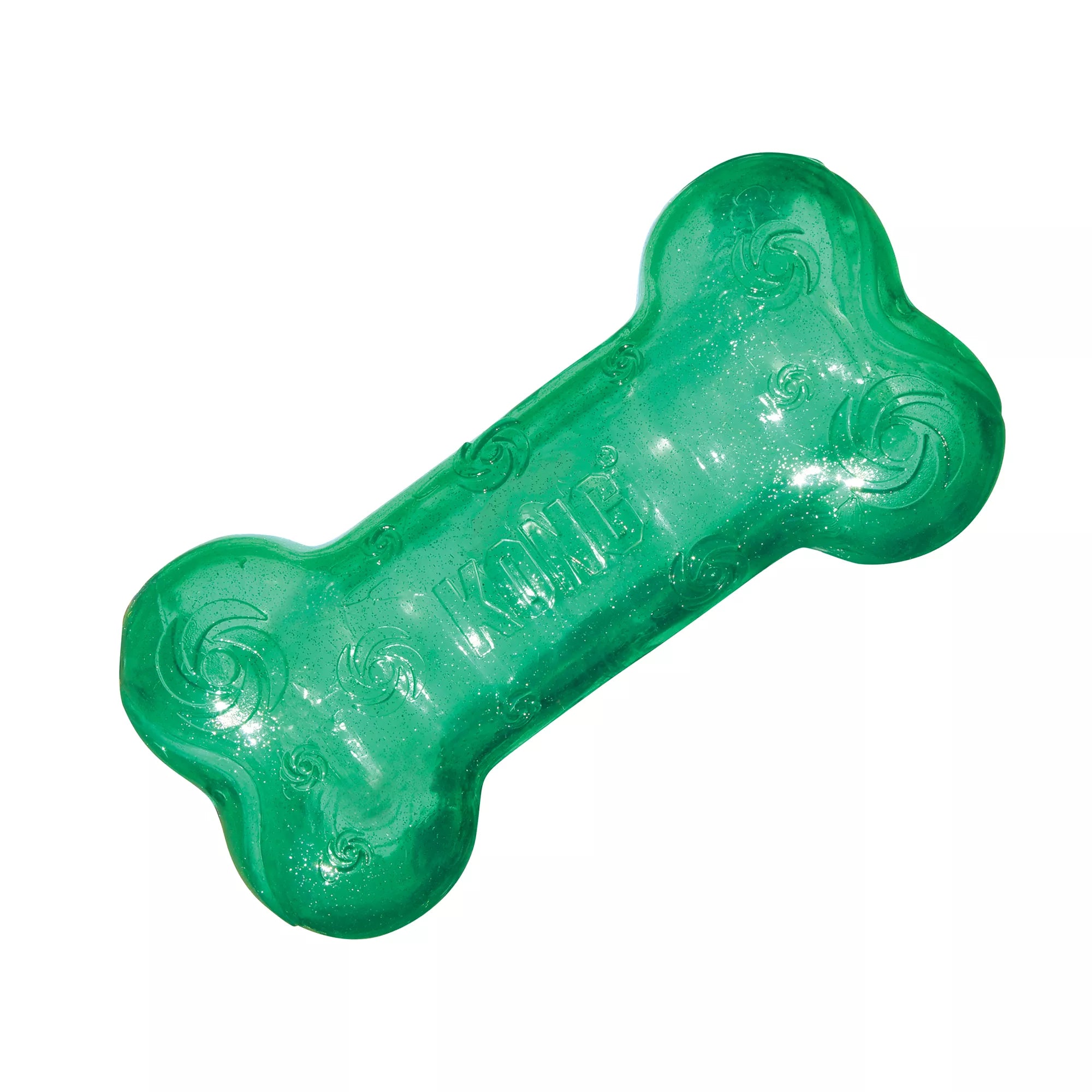 KONG Crackle Squeezz Bone Dog Toy - Squeaker (COLOR VARIES)