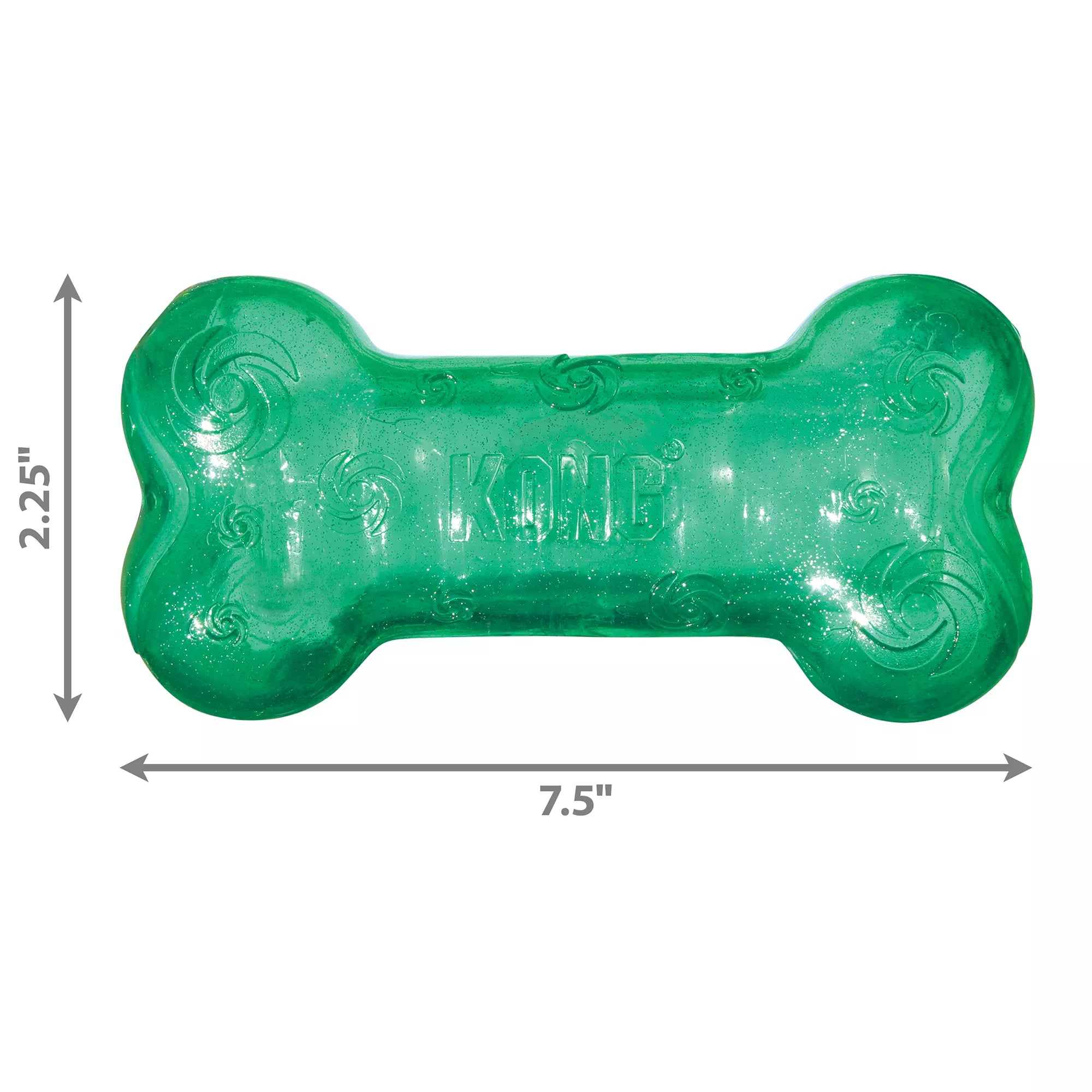 KONG Crackle Squeezz Bone Dog Toy - Squeaker (COLOR VARIES)
