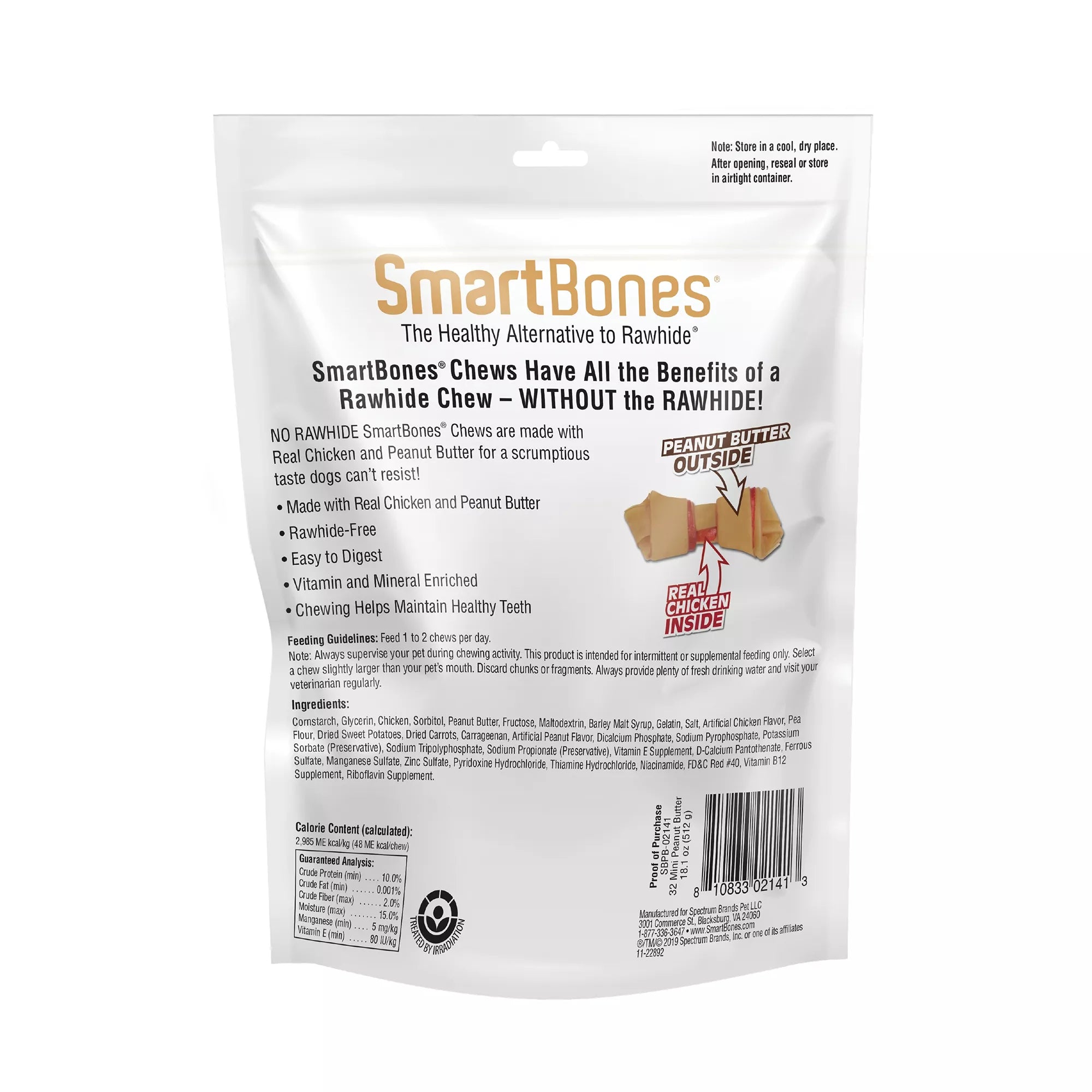 SmartBones Mini Chews Dog Treat - Peanut Butter