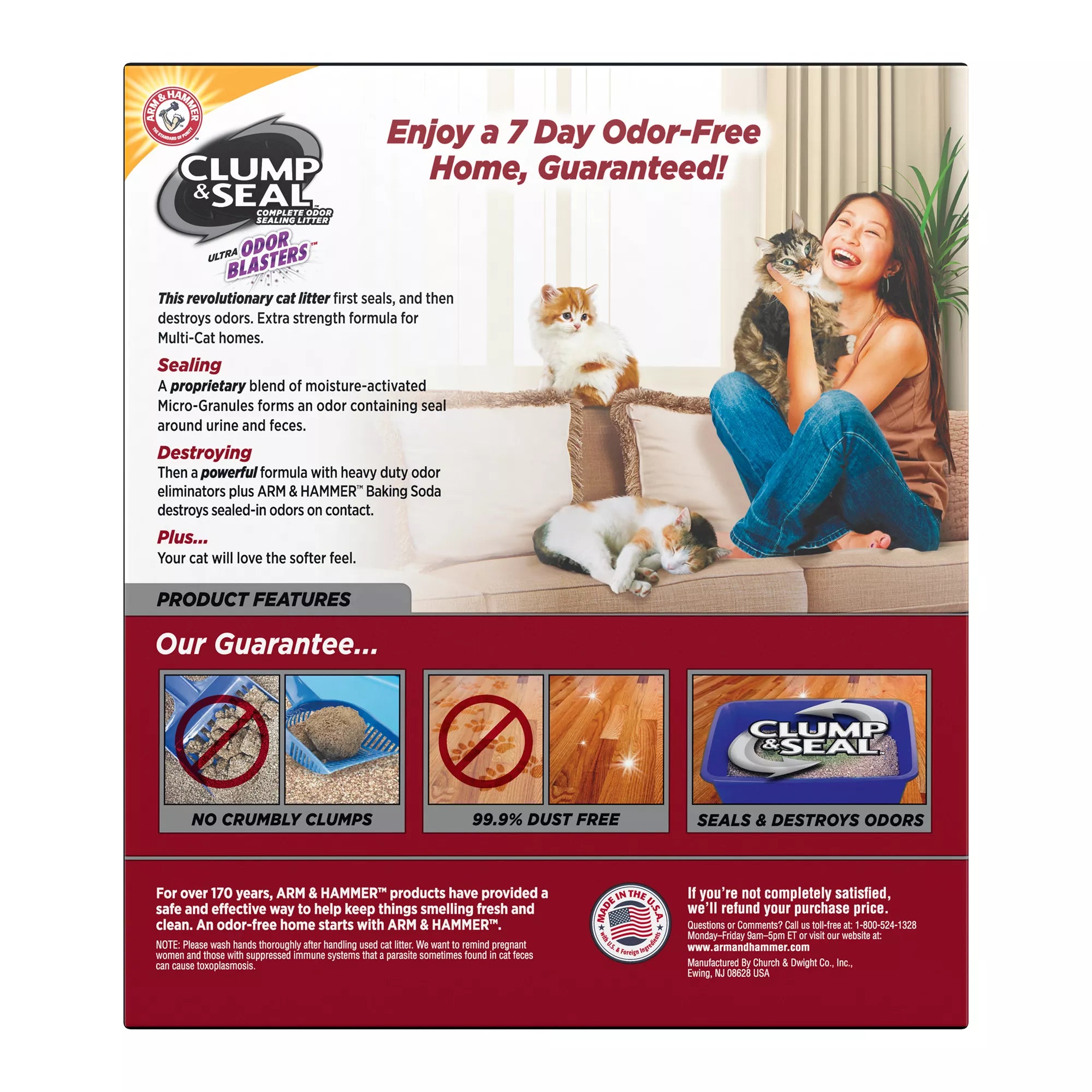 Arm & Hammer Clump & Seal Multi-Cat Clumping Cat Litter - Low Dust Litter