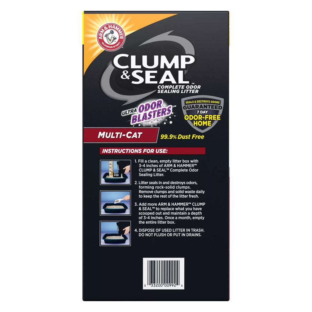 Arm & Hammer Clump & Seal Multi-Cat Clumping Cat Litter - Low Dust Litter