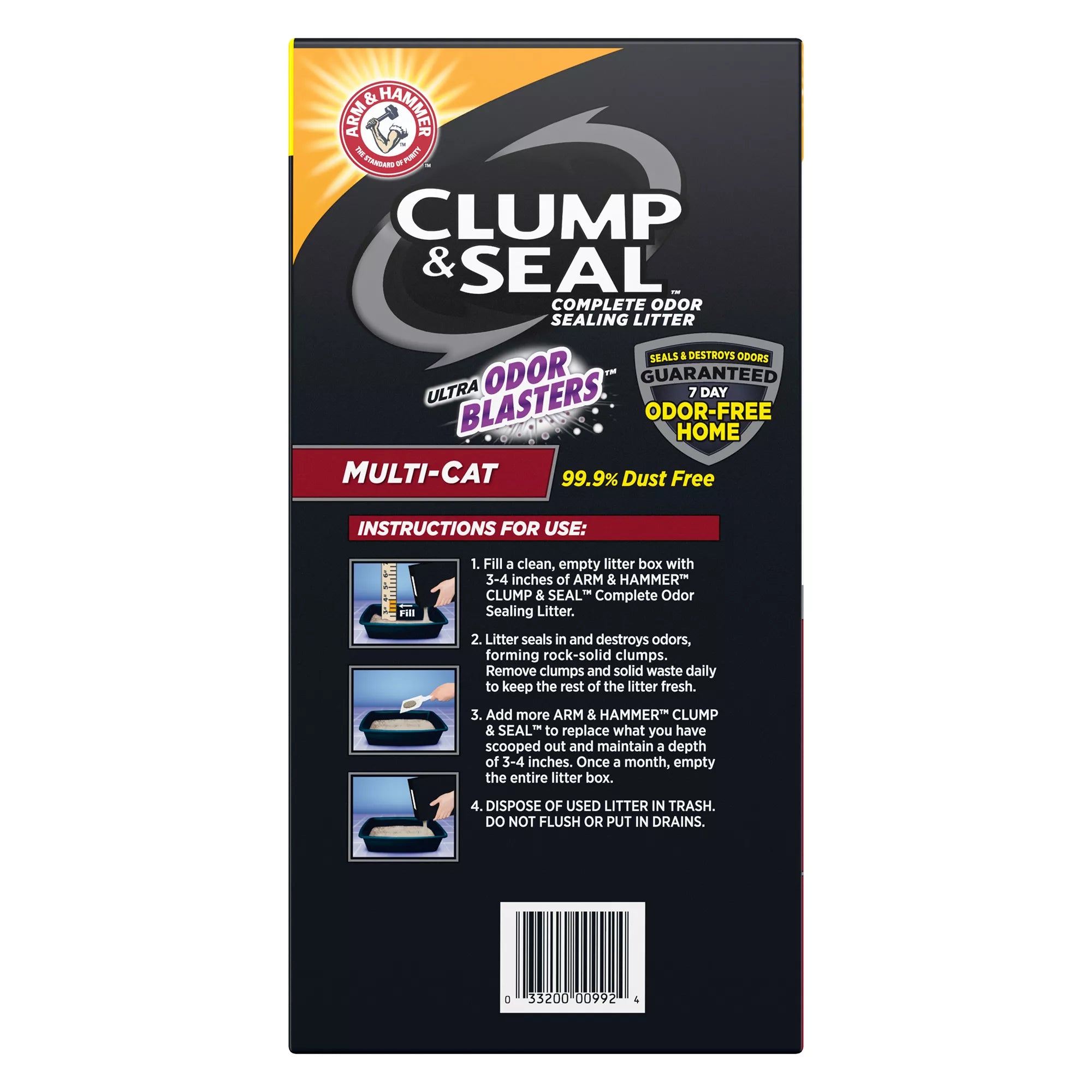 Arm & Hammer Clump & Seal Multi-Cat Clumping Cat Litter - Low Dust Litter