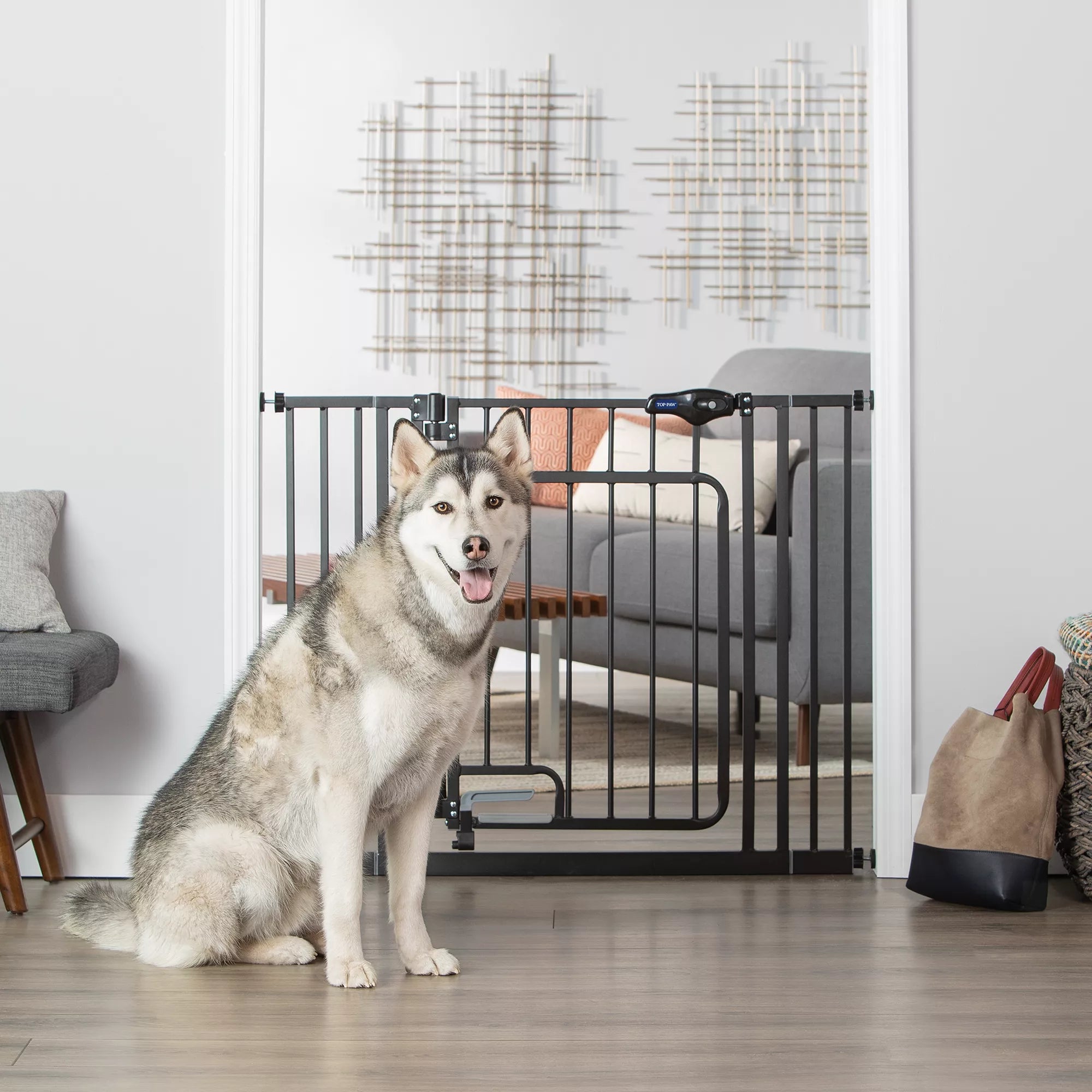 Top Paw Hands-Free Walk-Through Pet Gate