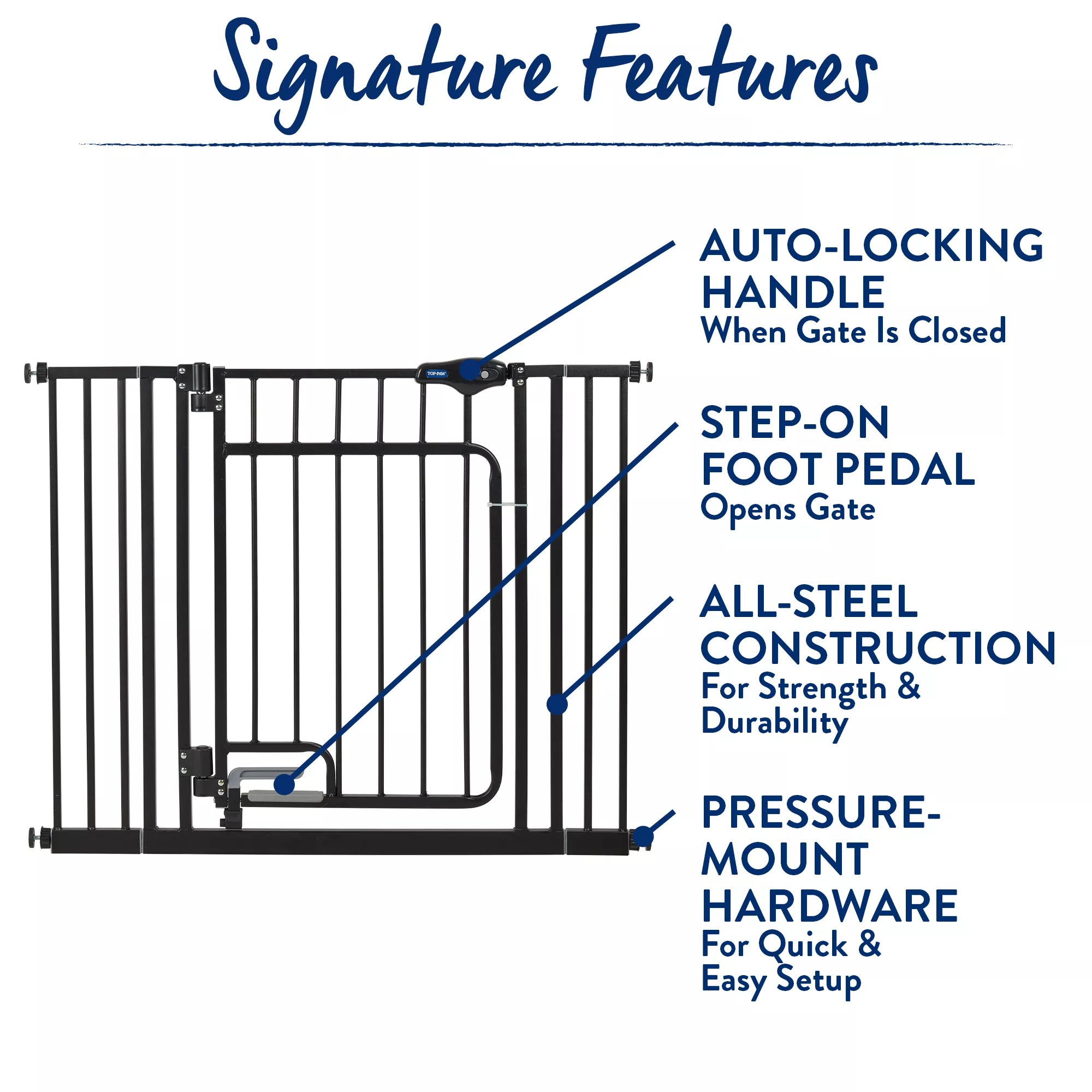 Top Paw Hands-Free Walk-Through Pet Gate