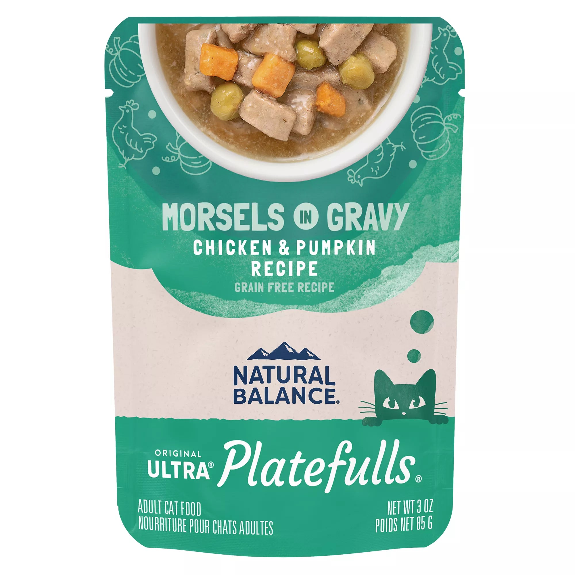 Natural Pet Food Balance Platefulls Adult Cat Food - Grain-Free Pet Food, Chicken & Pumpkin