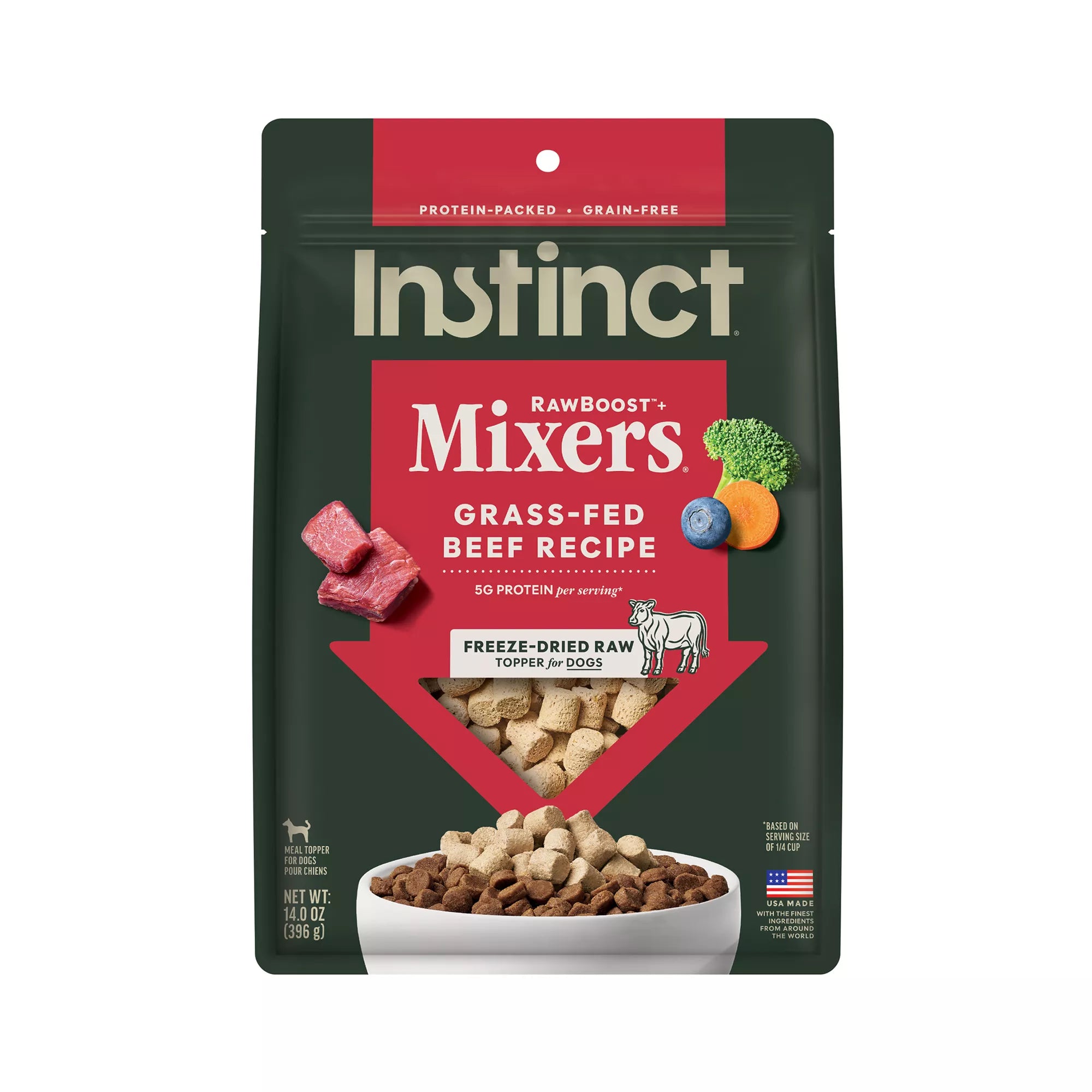 Instinct Raw Boost Mixers Freeze-Dried All Life Stages Dog Food Topper - Raw, Grain-Free Pet Food, Beef