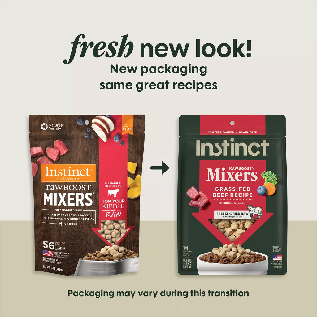 Instinct Raw Boost Mixers Freeze-Dried All Life Stages Dog Food Topper - Raw, Grain-Free Pet Food, Beef
