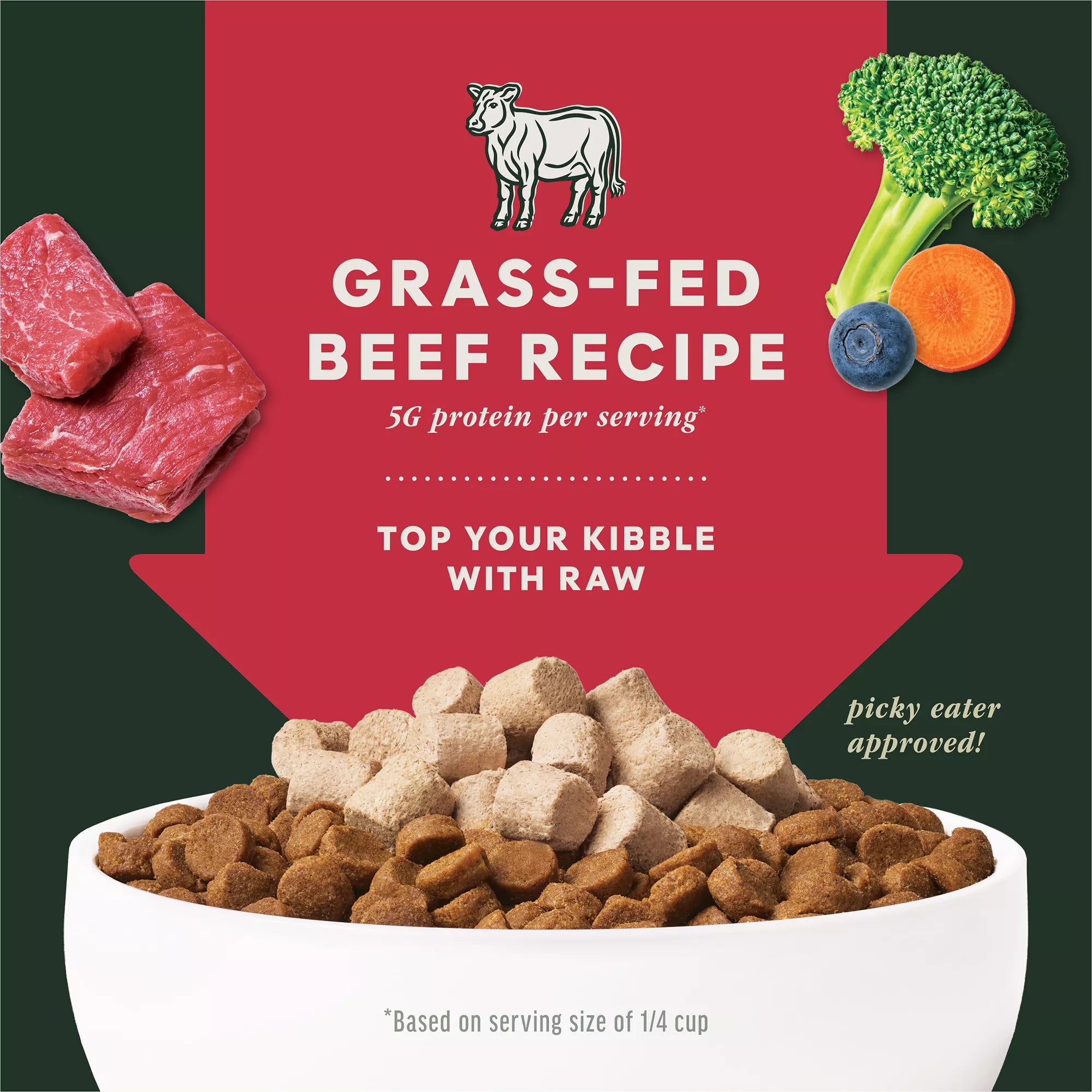 Instinct Raw Boost Mixers Freeze-Dried All Life Stages Dog Food Topper - Raw, Grain-Free Pet Food, Beef