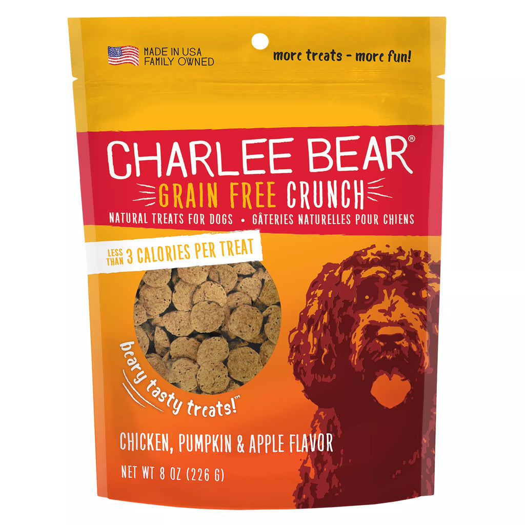 Charlee Bear Bear Crunch Natural Pet Food, Grain-Free Pet Food, Chicken, Pumpkin & Apple Dog Treat