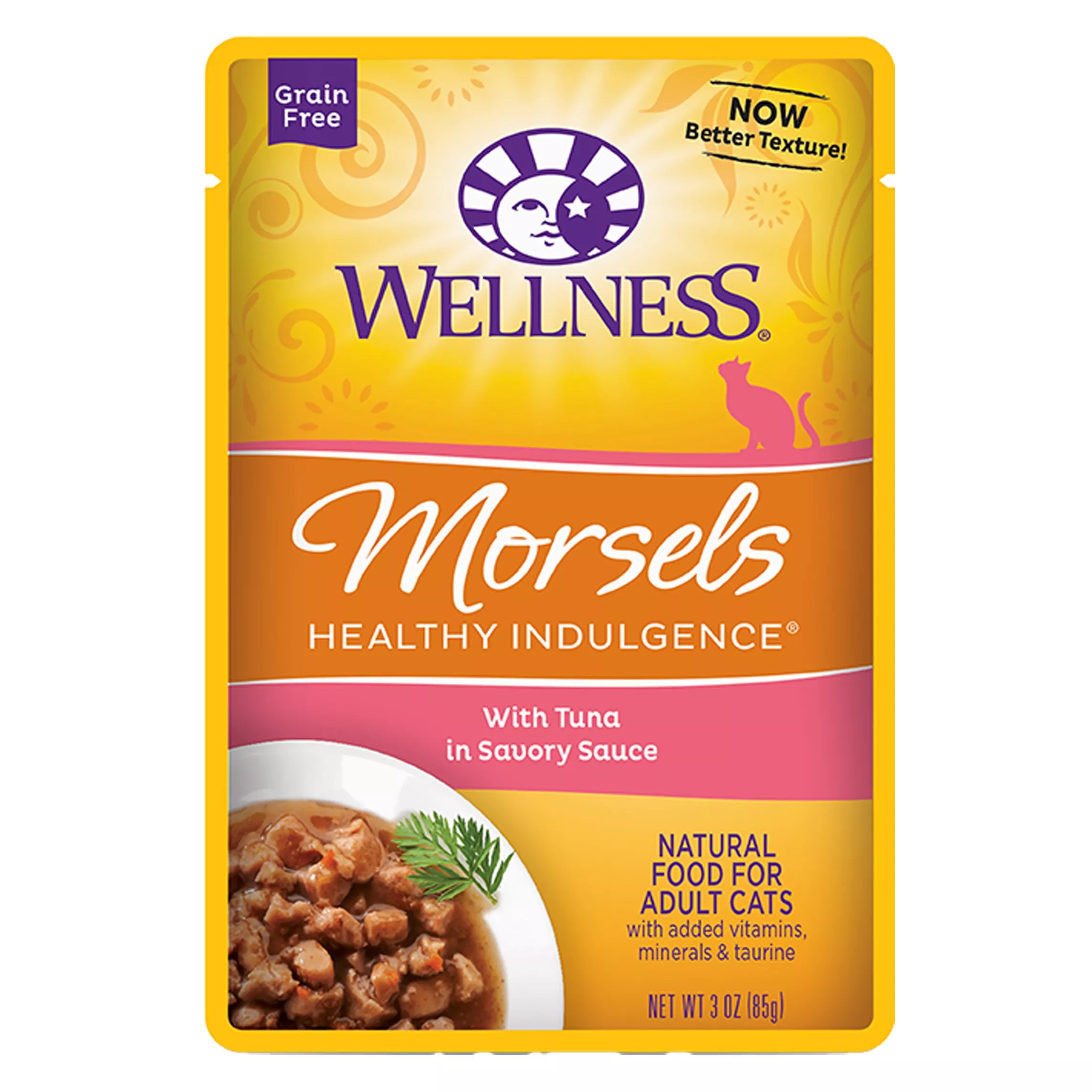 Wellness Healthy Indulgence Morsels Adult Cat Food - Grain-Free Pet Food, Natural Pet Food, Tuna