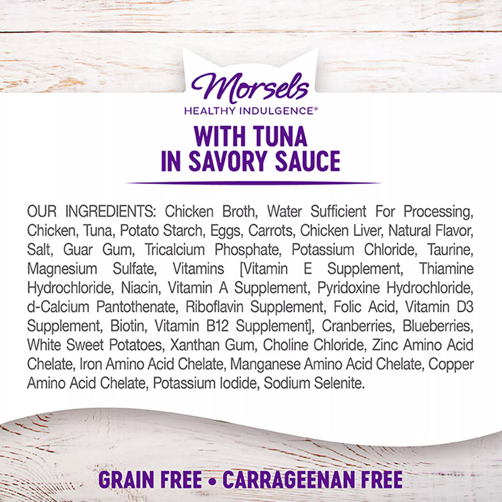 Wellness Healthy Indulgence Morsels Adult Cat Food - Grain-Free Pet Food, Natural Pet Food, Tuna