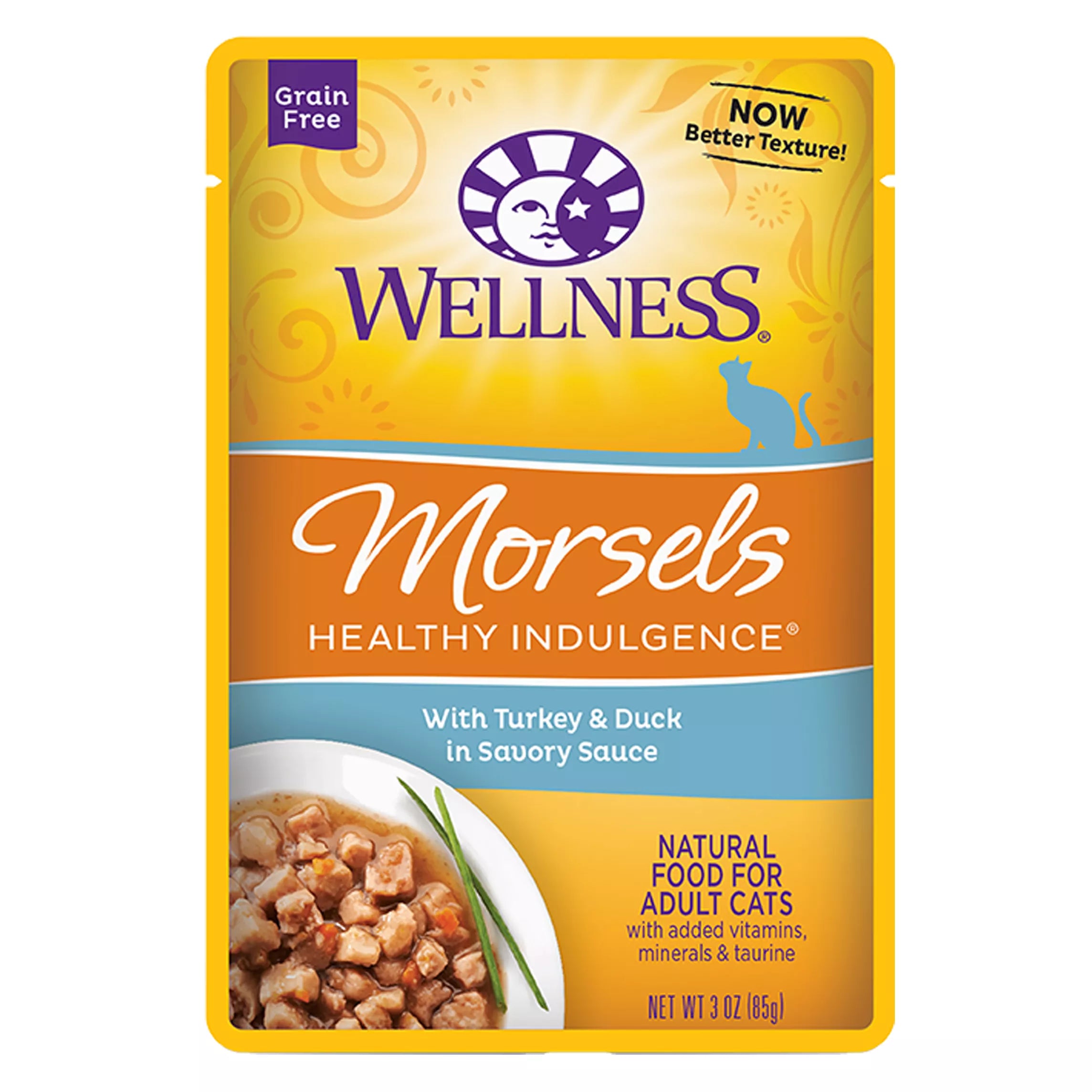 Wellness Healthy Indulgence Morsels Adult Cat Food - Grain-Free Pet Food, Natural Pet Food, Turkey & Duck