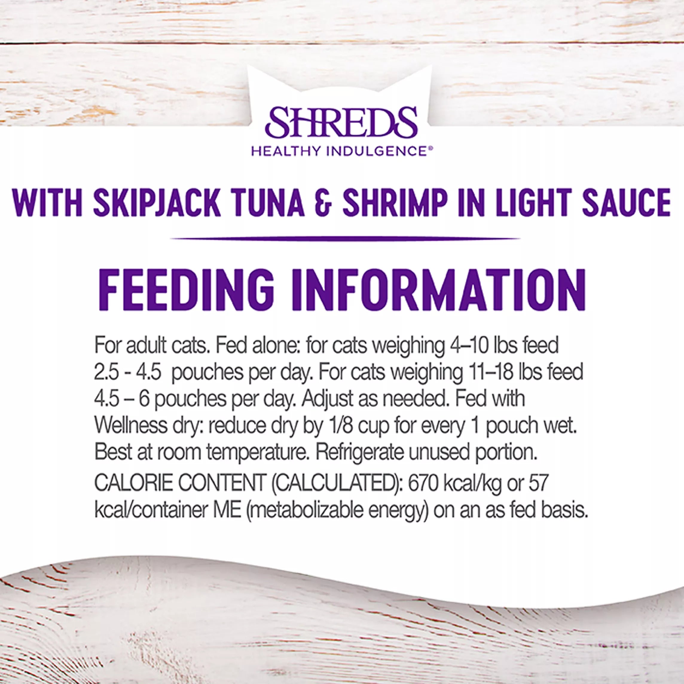 Wellness Healthy Indulgence Shreds Adult Cat Food - Grain-Free Pet Food, Natural Pet Food, SkipJack Tuna & Shrimp