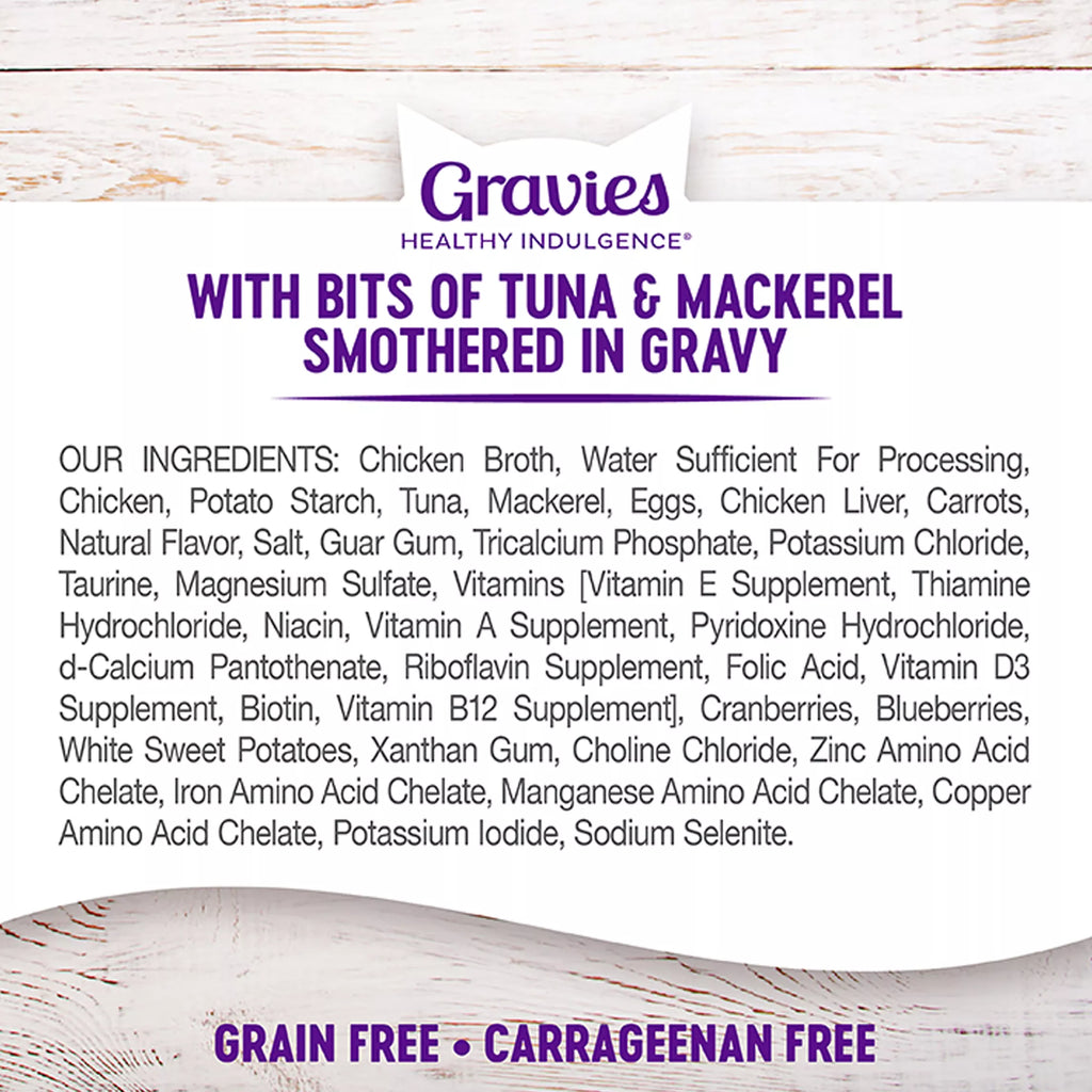 Wellness Healthy Indulgence Gravies Adult Cat Food - Grain-Free Pet Food, Natural Pet Food, Tuna & Mackerel