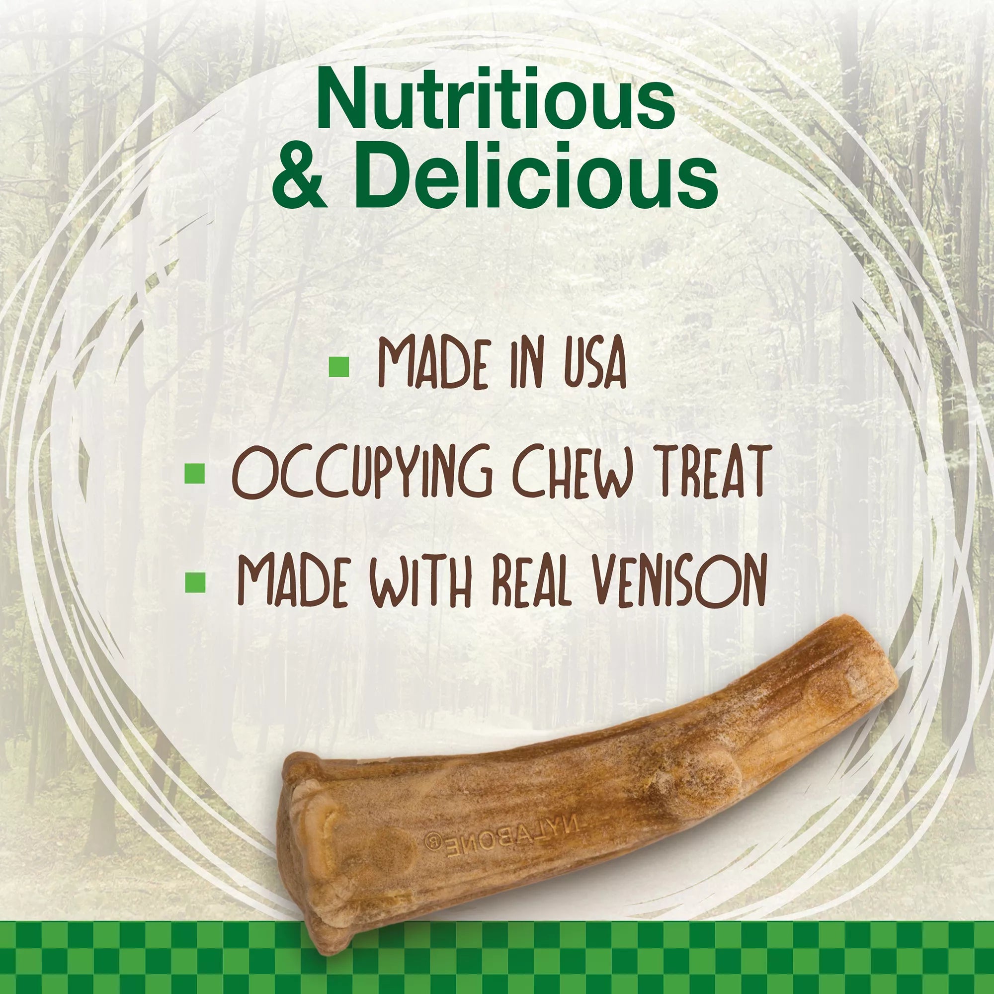 Nylabone Healthy Edibles Venison Antlers Dog Treats - 10 Pack
