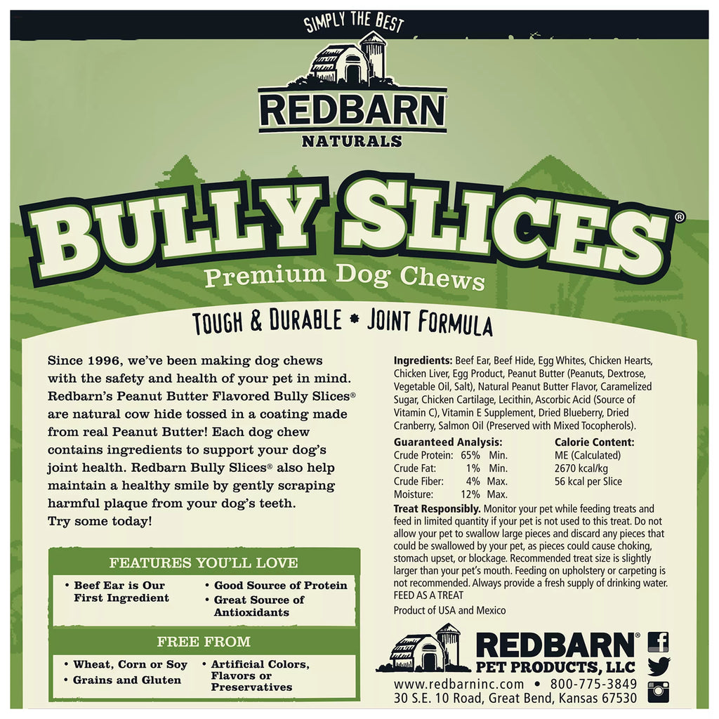 Redbarn Natural Pet Foods Bully Slices Dog Treat - Peanut Butter
